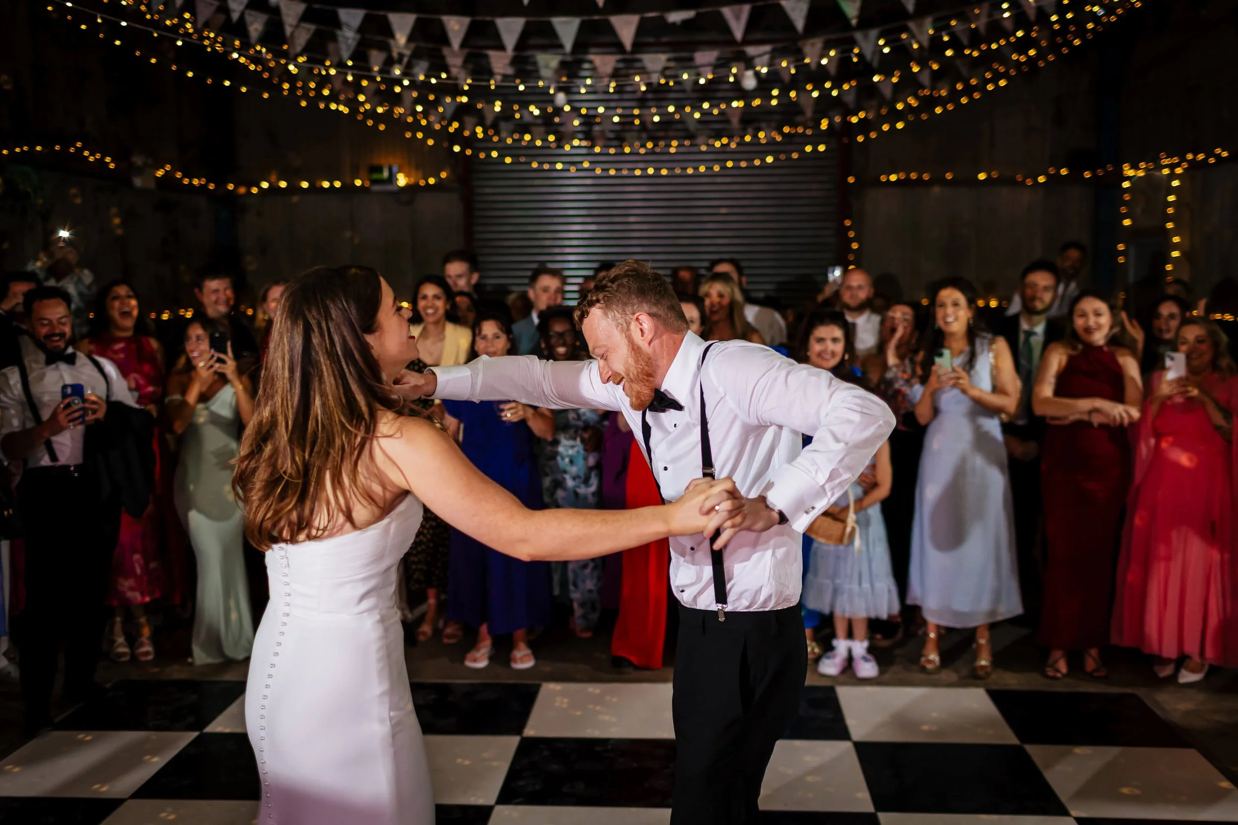 Dancing at a wedding in Yorkshire