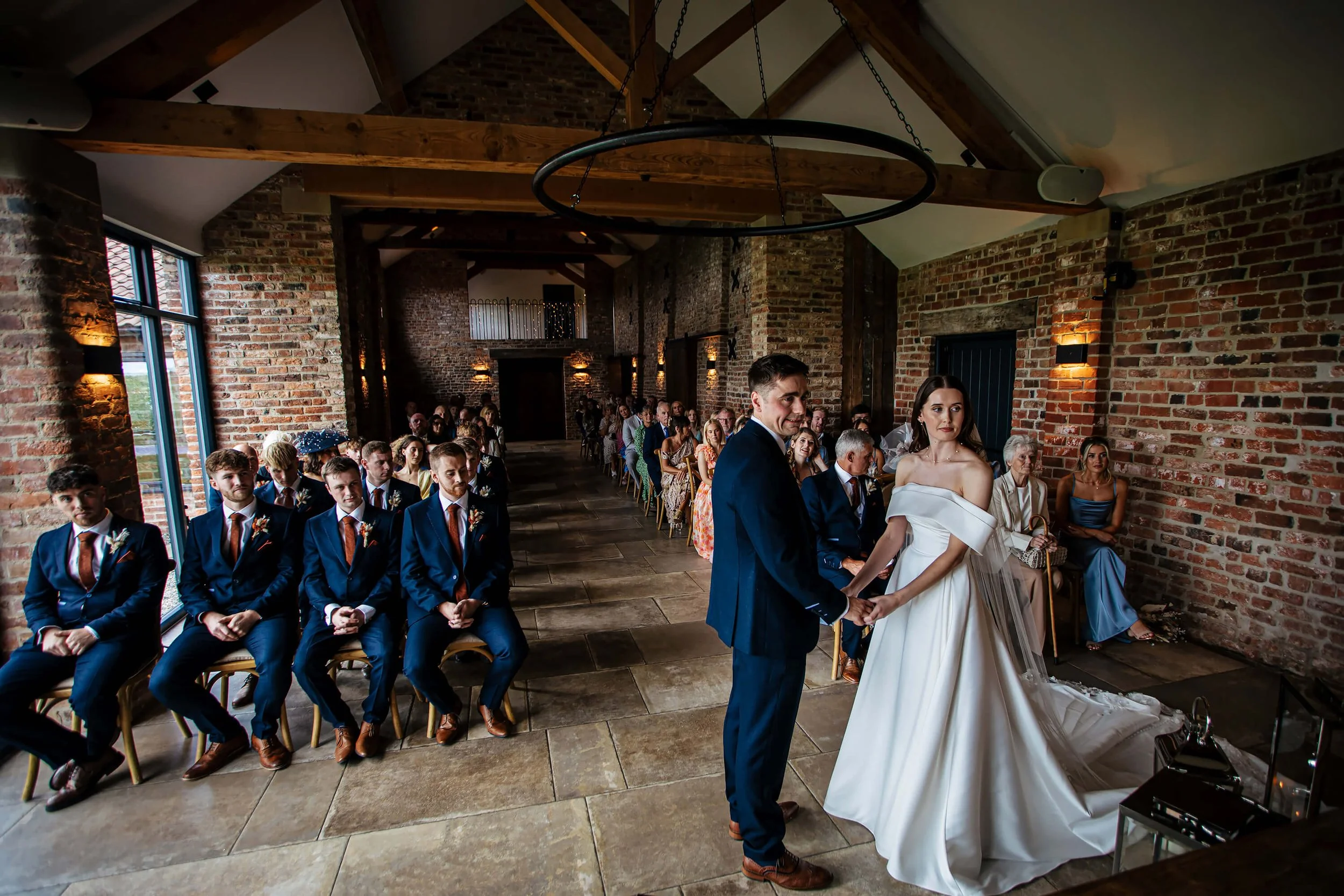 Wedding ceremony in the barn in Yorkshire