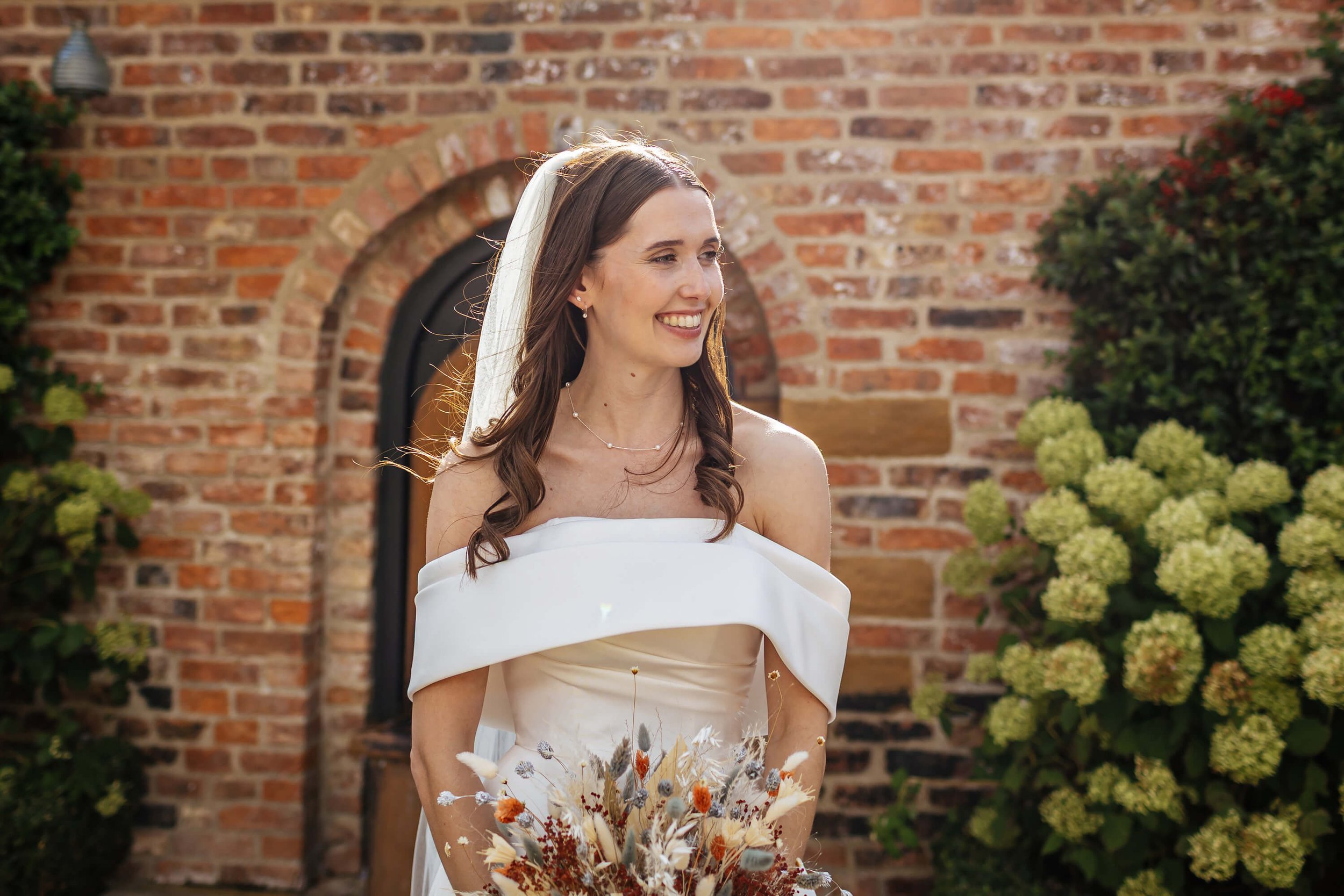 A bride on her wedding day in Yorkshire 