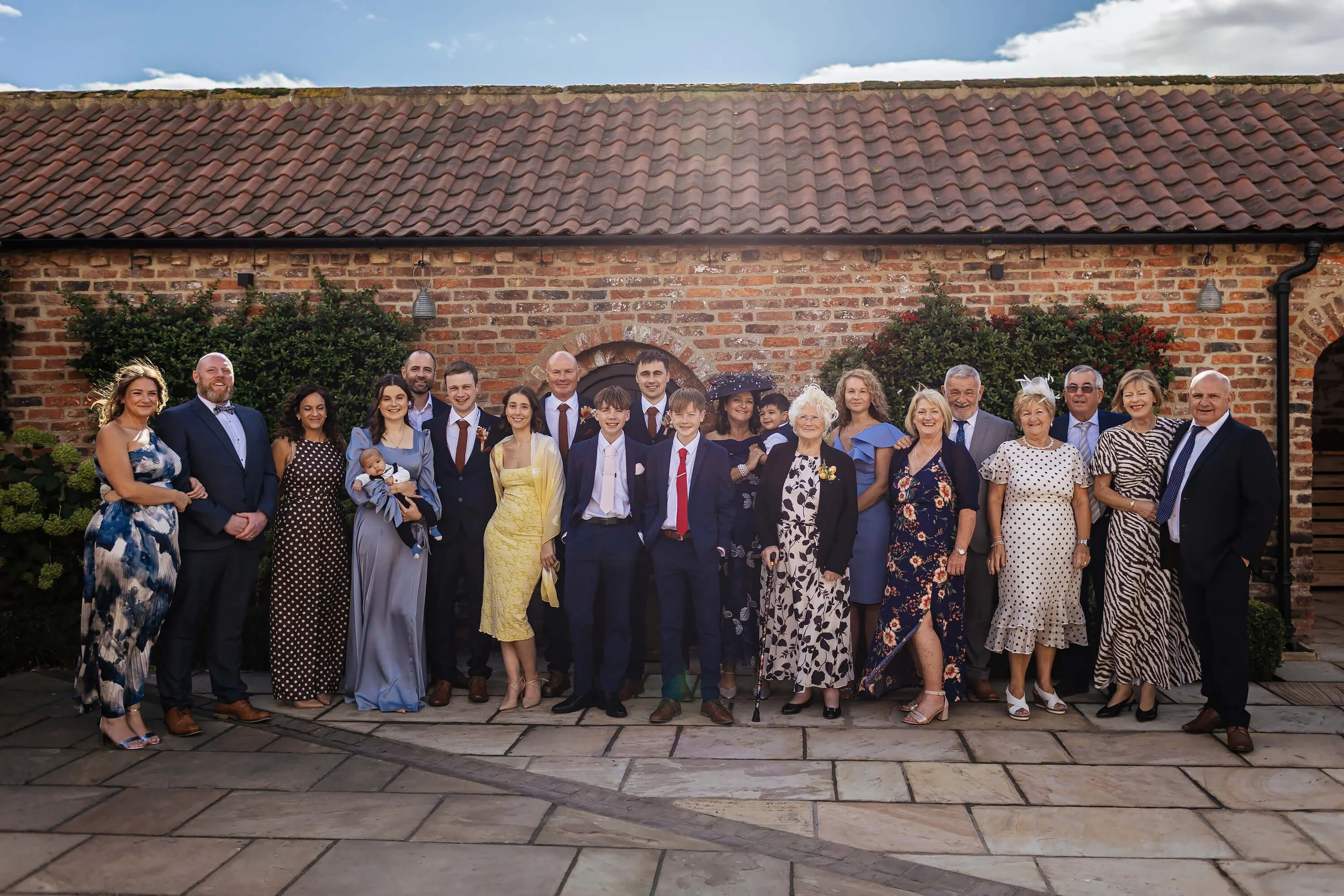 Family photo at a Thirsk Lodge Barns wedding