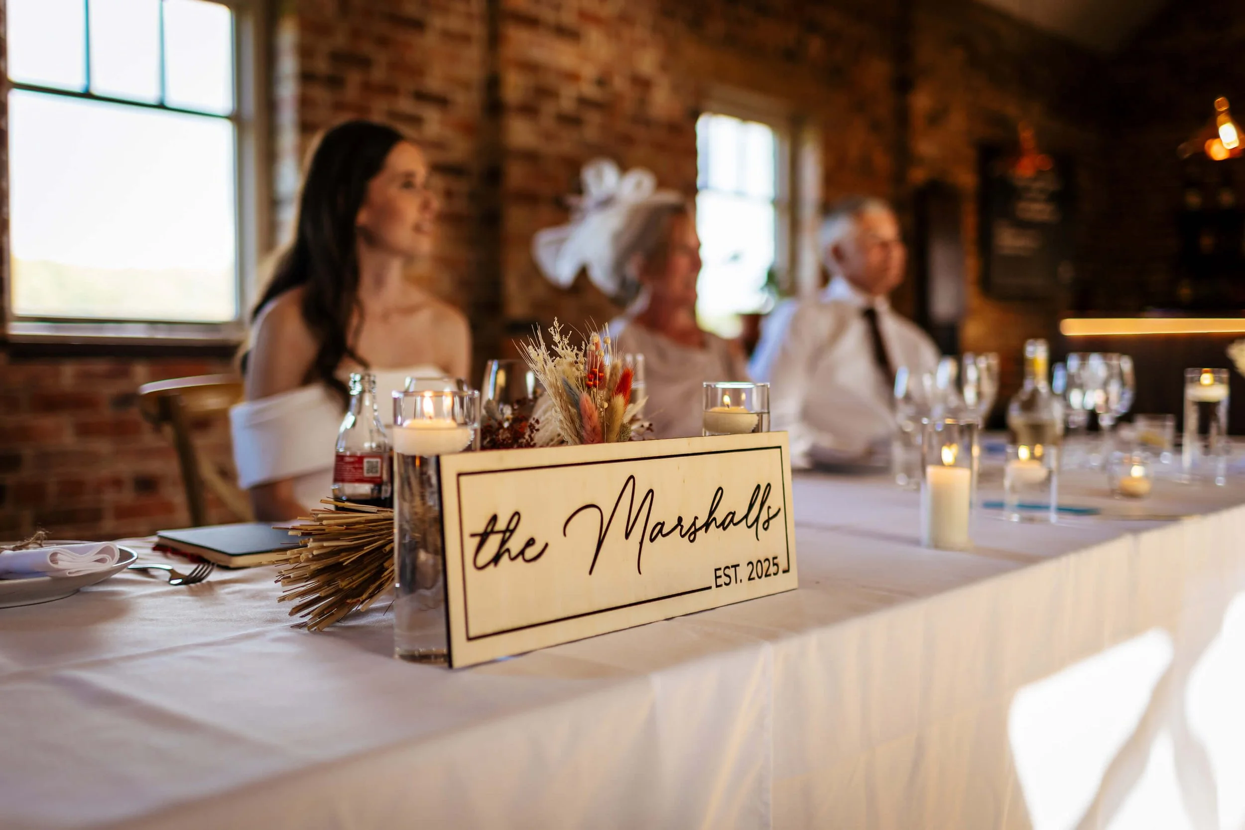 The top table at a wedding in Yorkshire