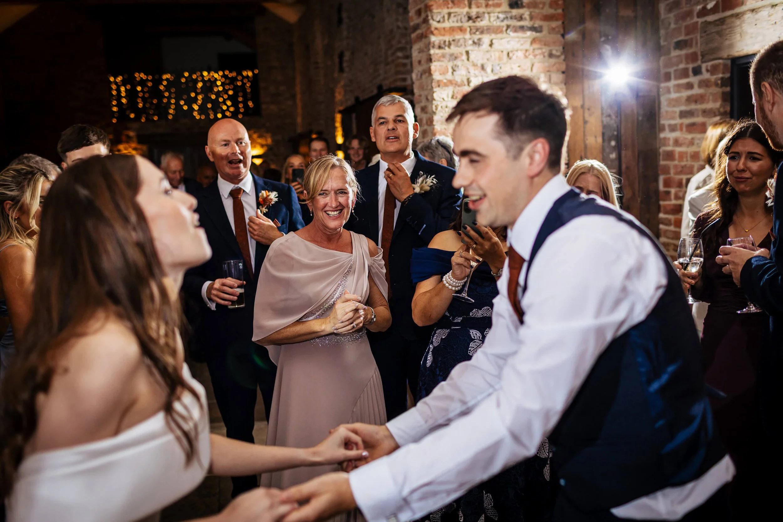 On the dance floor at a Yorkshire wedding