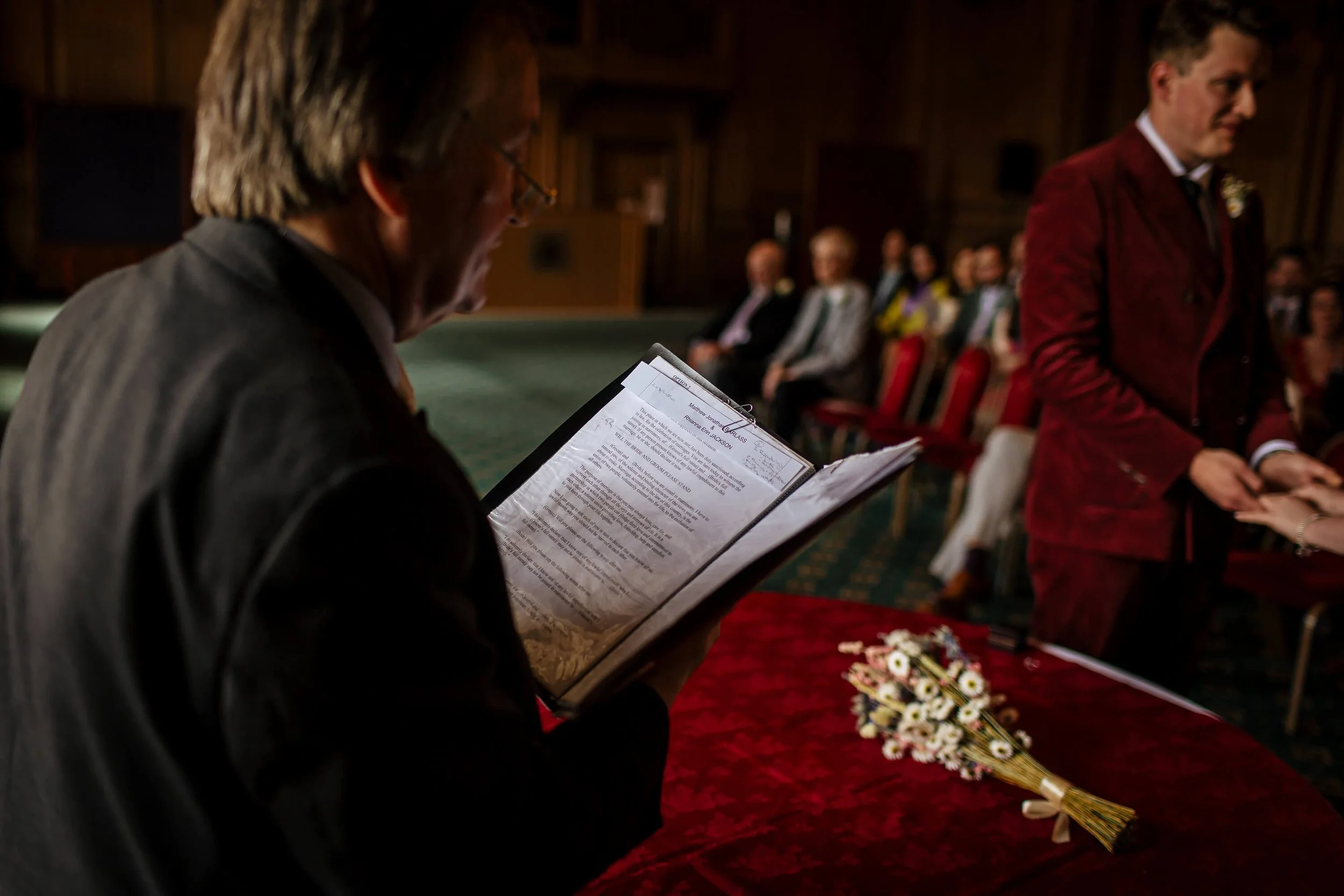 Wedding celebrant's notes for a ceremony in Leeds