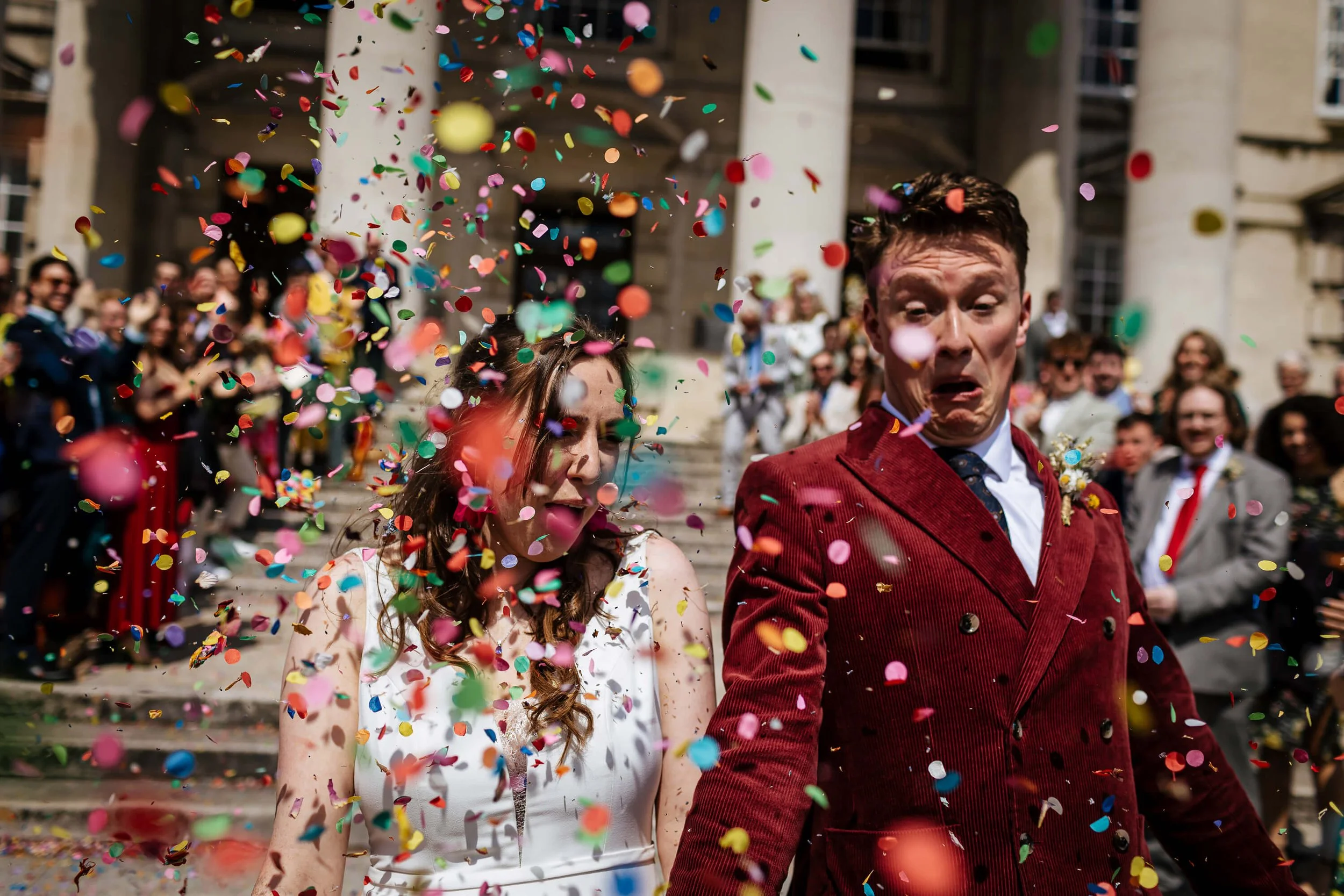 Confetti tunnel at Leeds Civic Hall