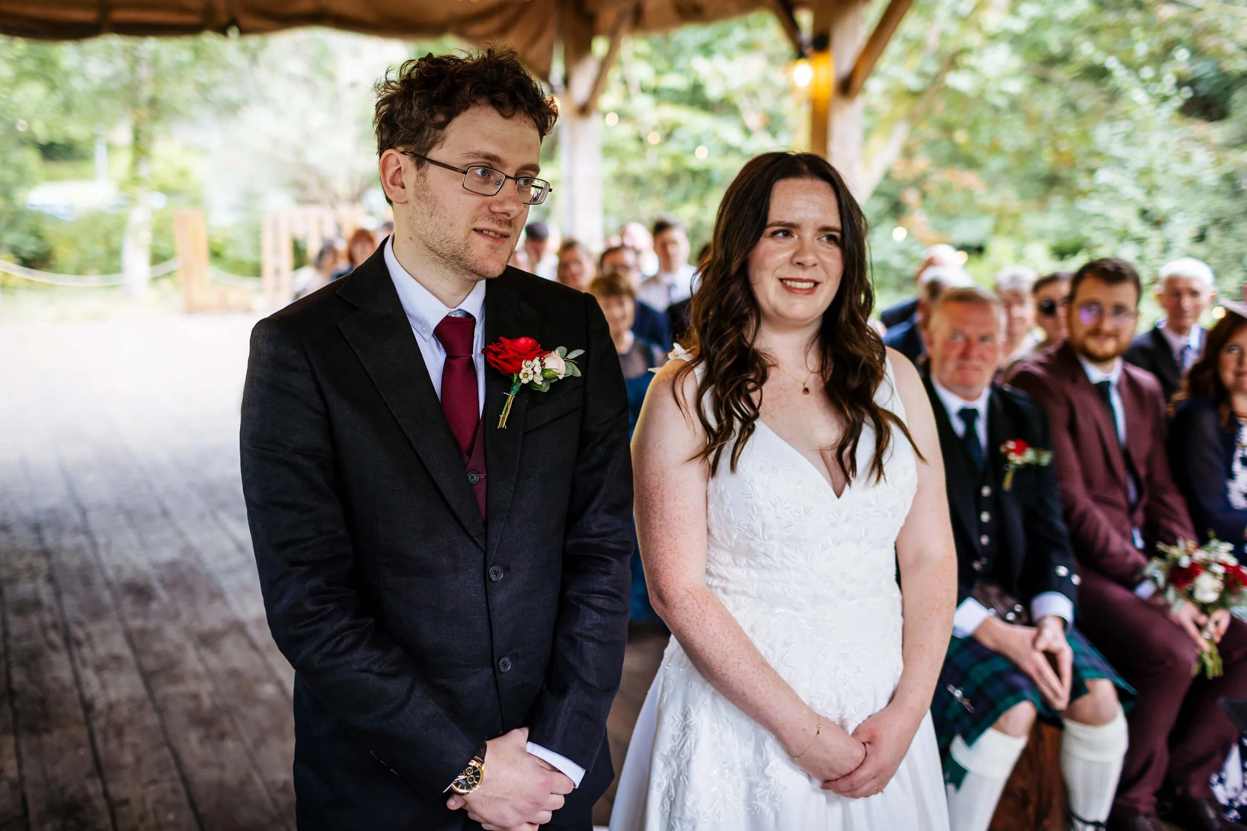 A wedding ceremony at Hackness Grange