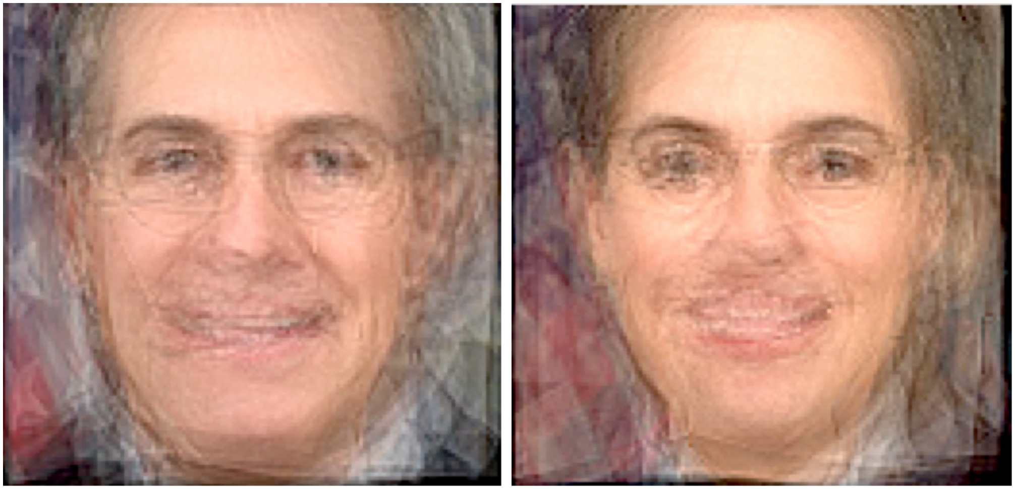 Left: Average face of a Trump Cabinet member. Right: Average face of a Obama cabinet member