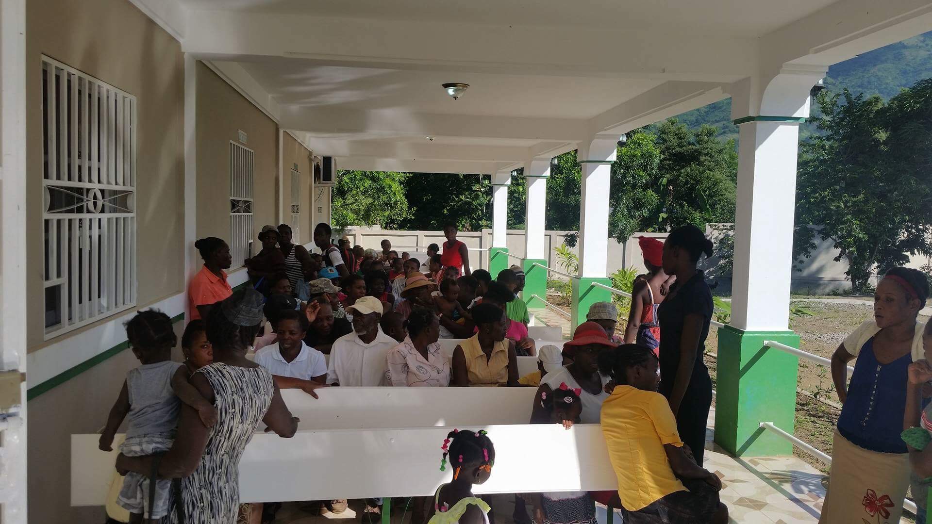  Crowds gathered to receive medical care on opening day at the newly opened CHIDA Hospital in Cap Haitien, Haiti. 