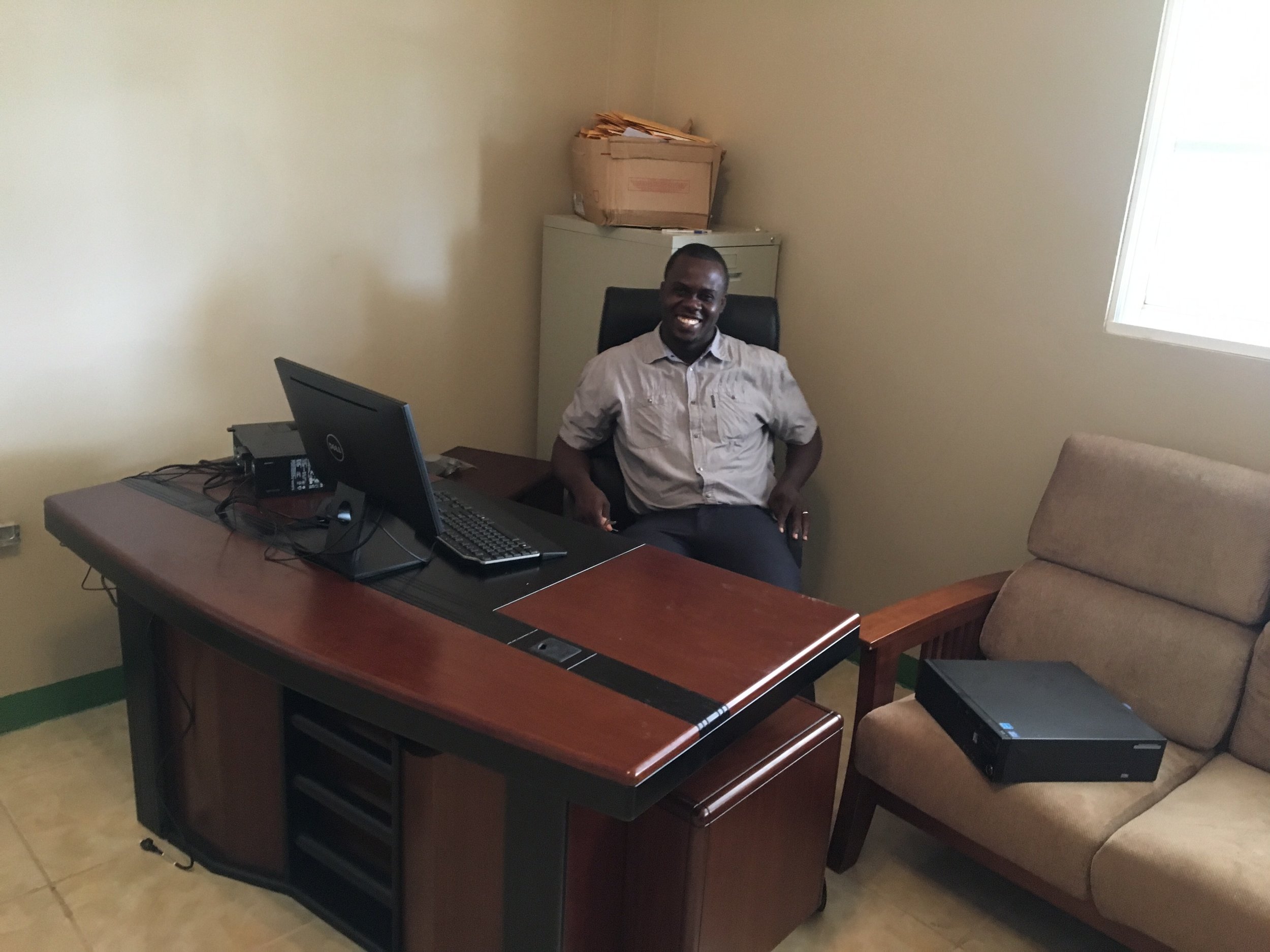  Dr. Wislyn Avenard in his office at the newly opened CHIDA Hospital in Cap Hatien, Haiti 