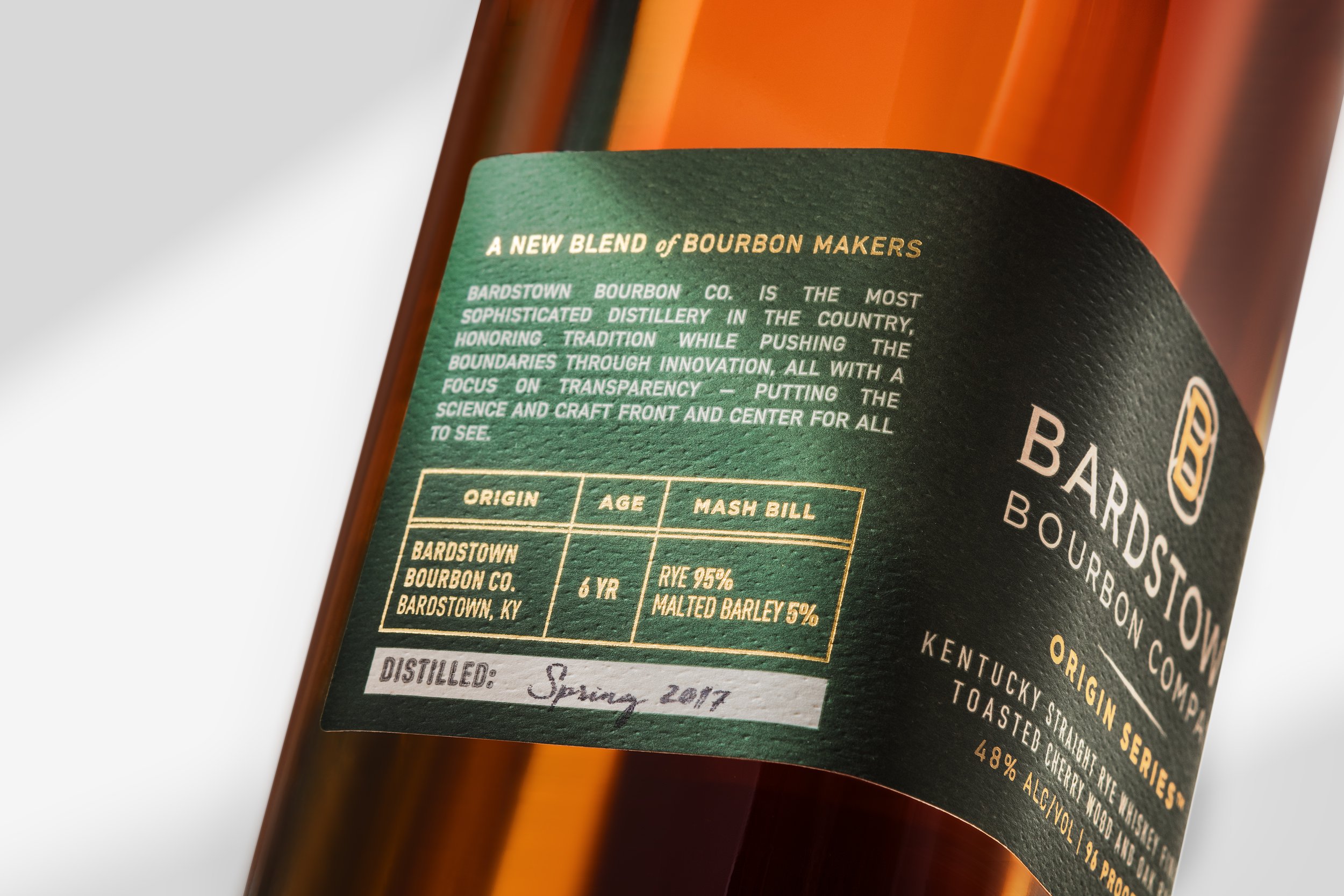 Bardstown Bourbon Origin Series Rye Label