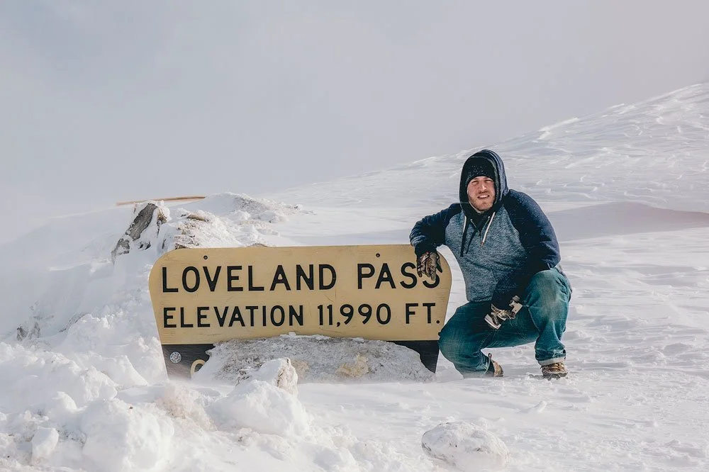 Ryan L. Smith at Loveland Pass in Colorado during a winter mountain trip.