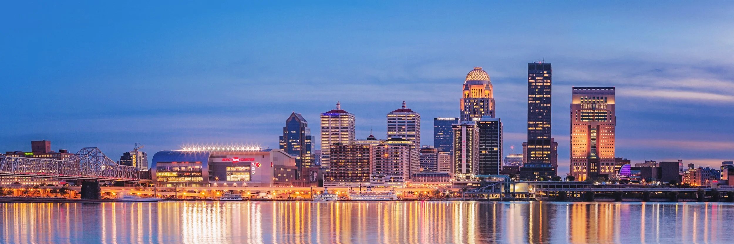 The Louisville skyline along the Ohio River, Kentucky, by Ryan L. Smith