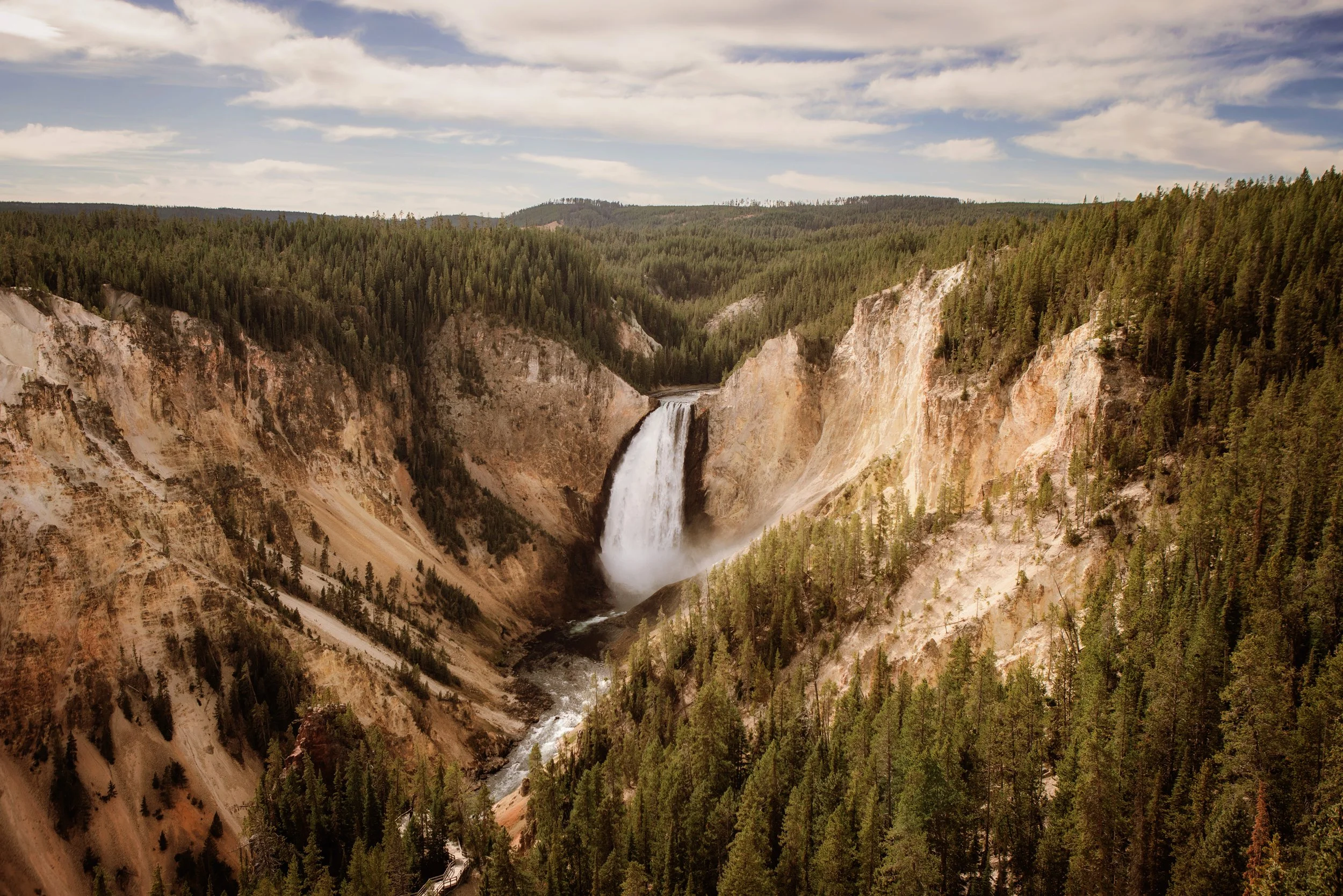 The Lower Falls of the Yellowstone River plunging into the Grand Canyon of the Yellowstone, Yellowstone National Park, Wyoming, by Ryan L. Smith