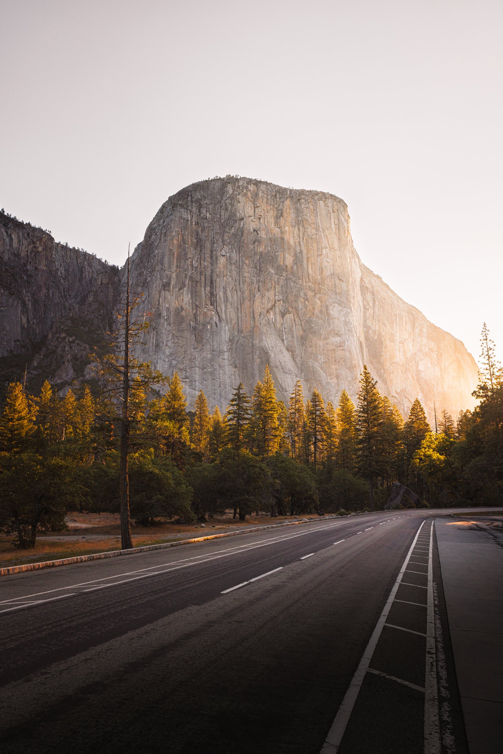 Golden evening light glowing on the granite face of El Capitan, Yosemite National Park, California, by Ryan L. Smith