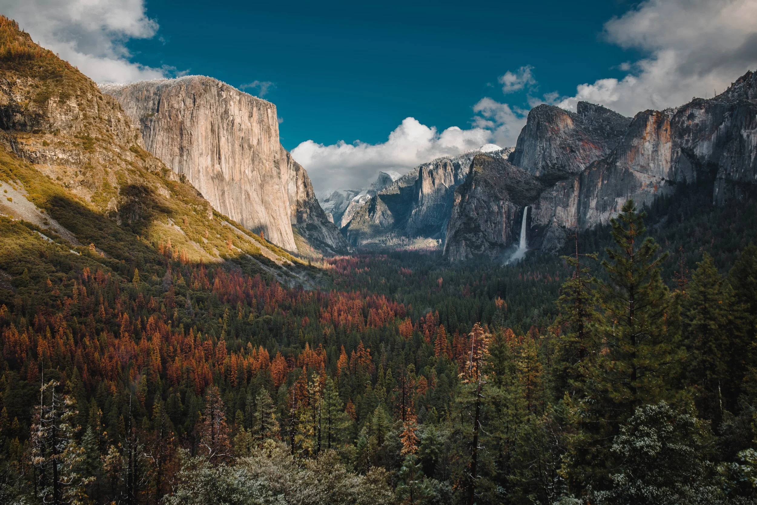 The classic Tunnel View of El Capitan, Bridalveil Fall, and Half Dome, Yosemite National Park, California, by Ryan L. Smith