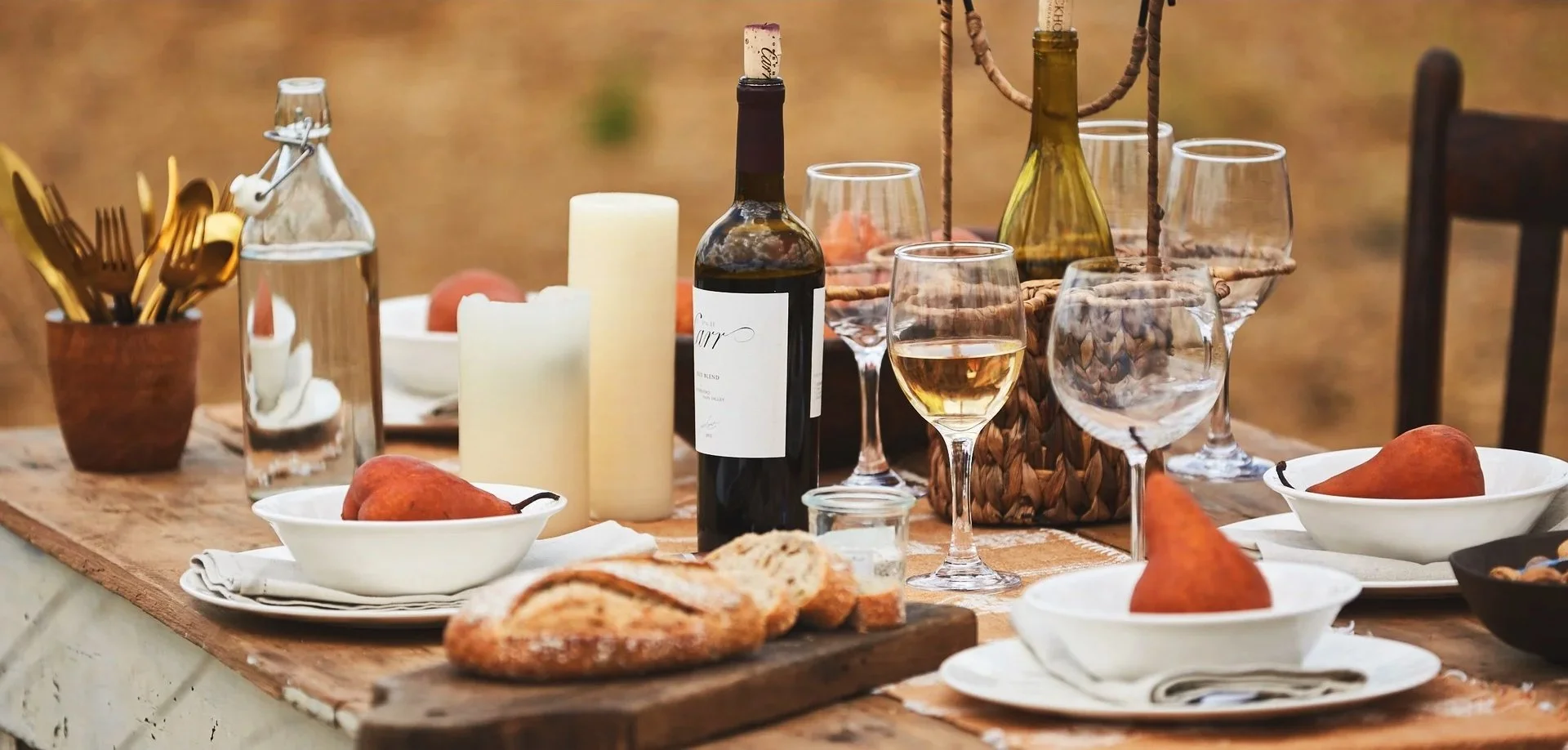 Fall tablescape with seasonal food styling