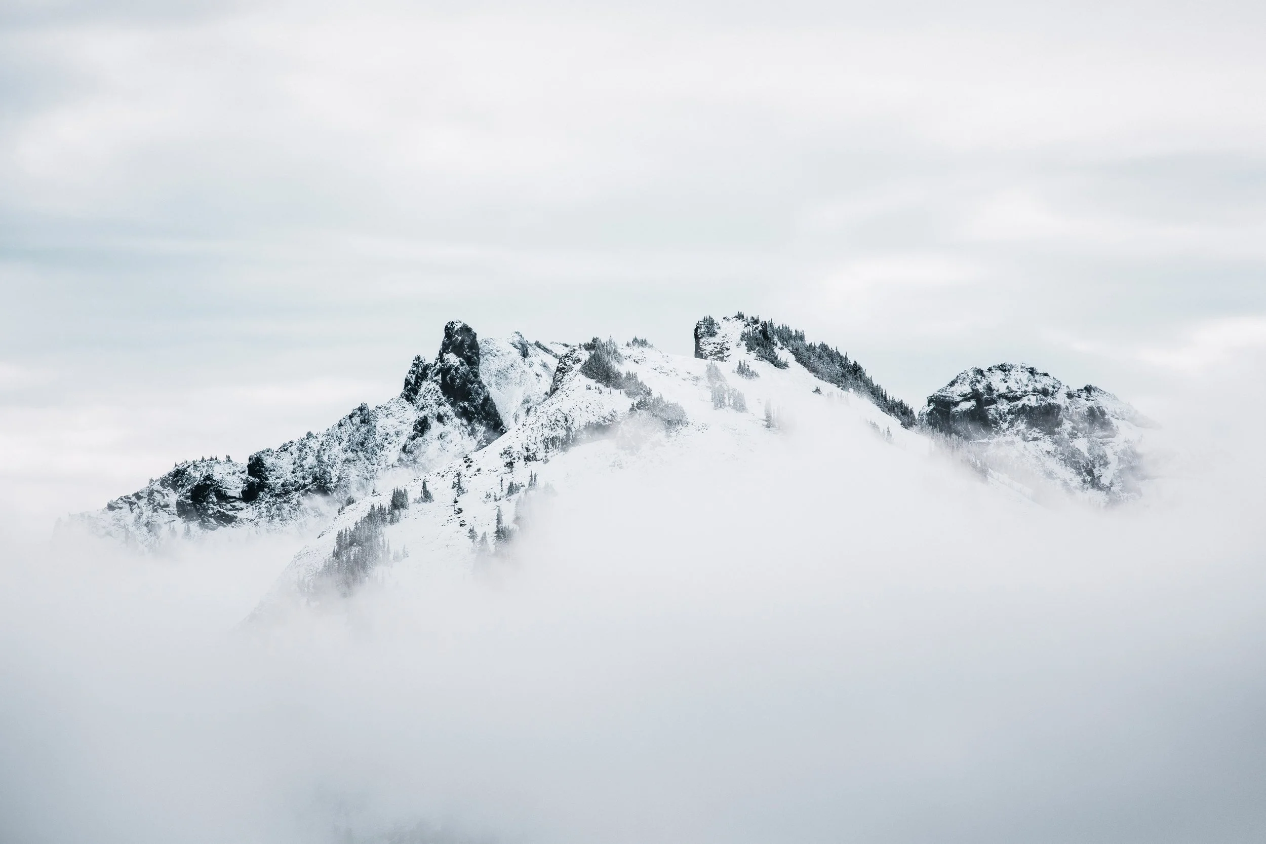 Layered mountain ridges fading into morning mist, fine art landscape photography print by Ryan L. Smith