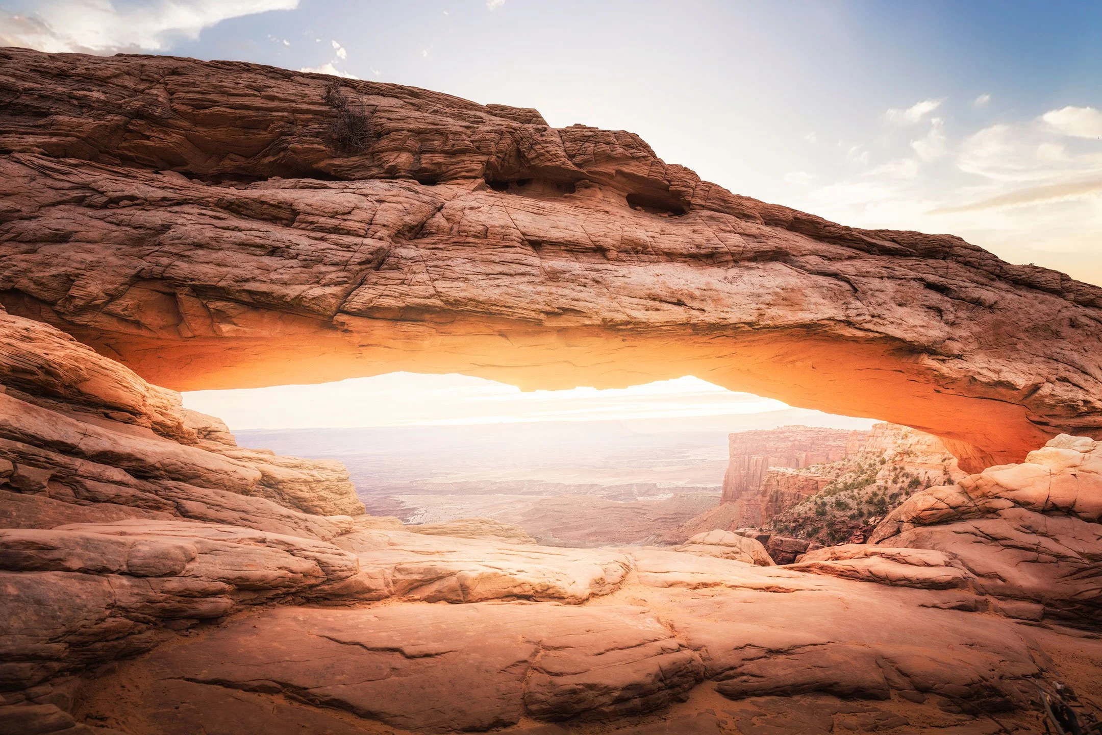 Sunrise glowing through Mesa Arch in Canyonlands National Park, Utah, by Ryan L. Smith