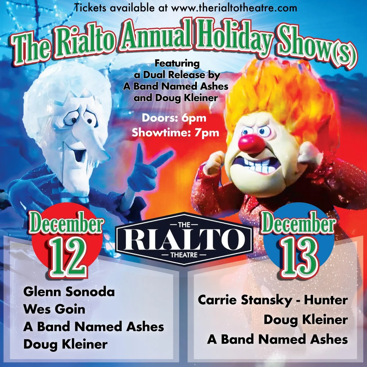 THE RIALTO ANNUAL HOLIDAY SHOW(S) FT. A DUAL RELEASE BY A BAND NAMED ASHES AND DOUG KLEINER / Carie Stansky - Hunter - 12/13/2025