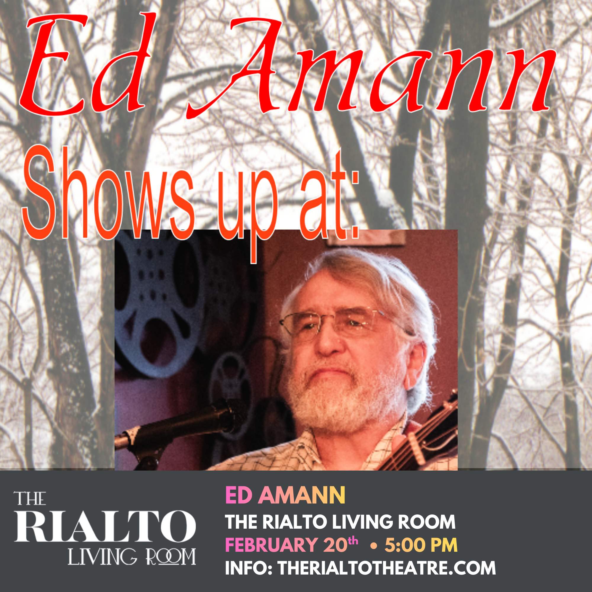 ED Amann in The Rialto Living Room - O2/20/2026