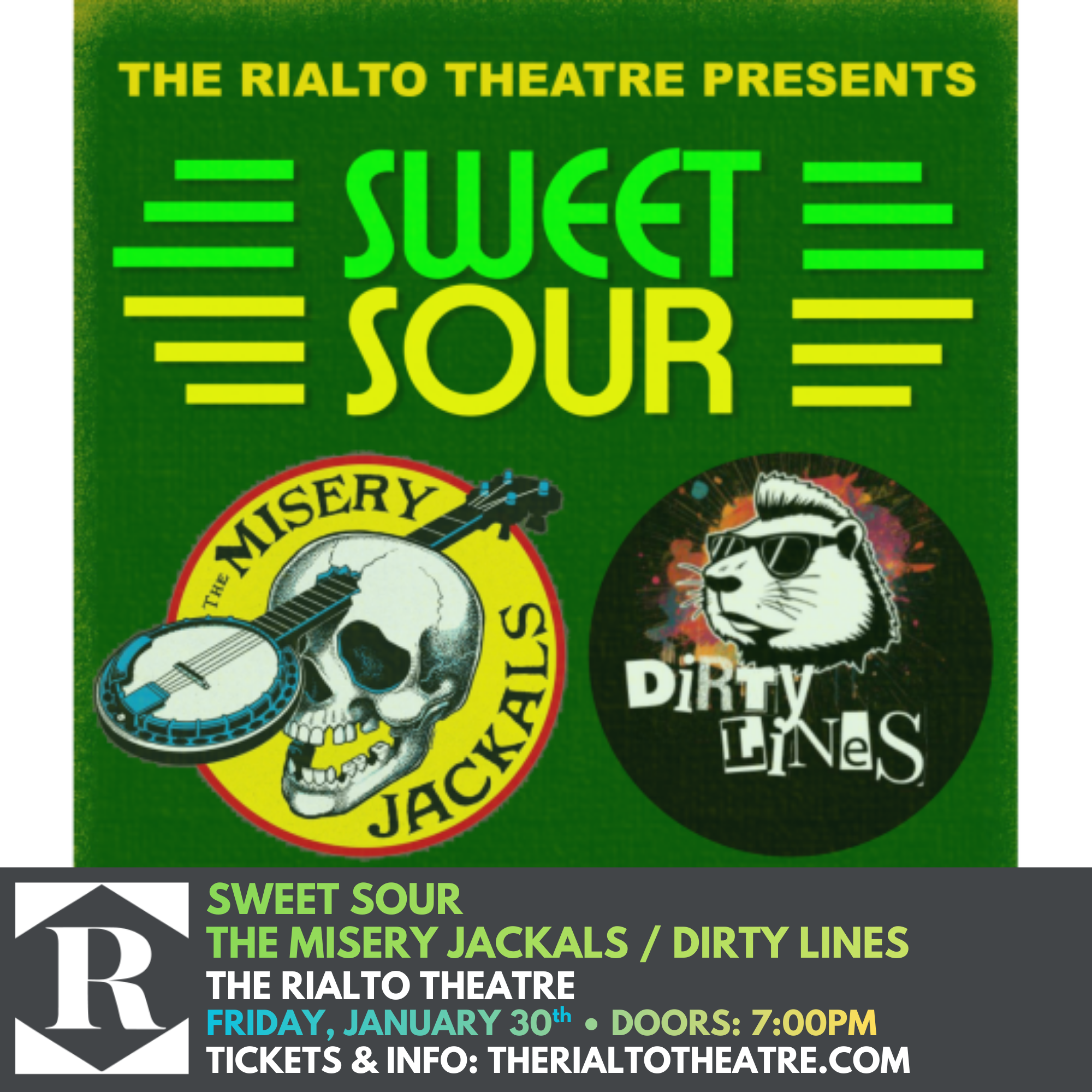 Sweet Sour / The Misery Jackals / Dirty Lines - 01/30/2026 