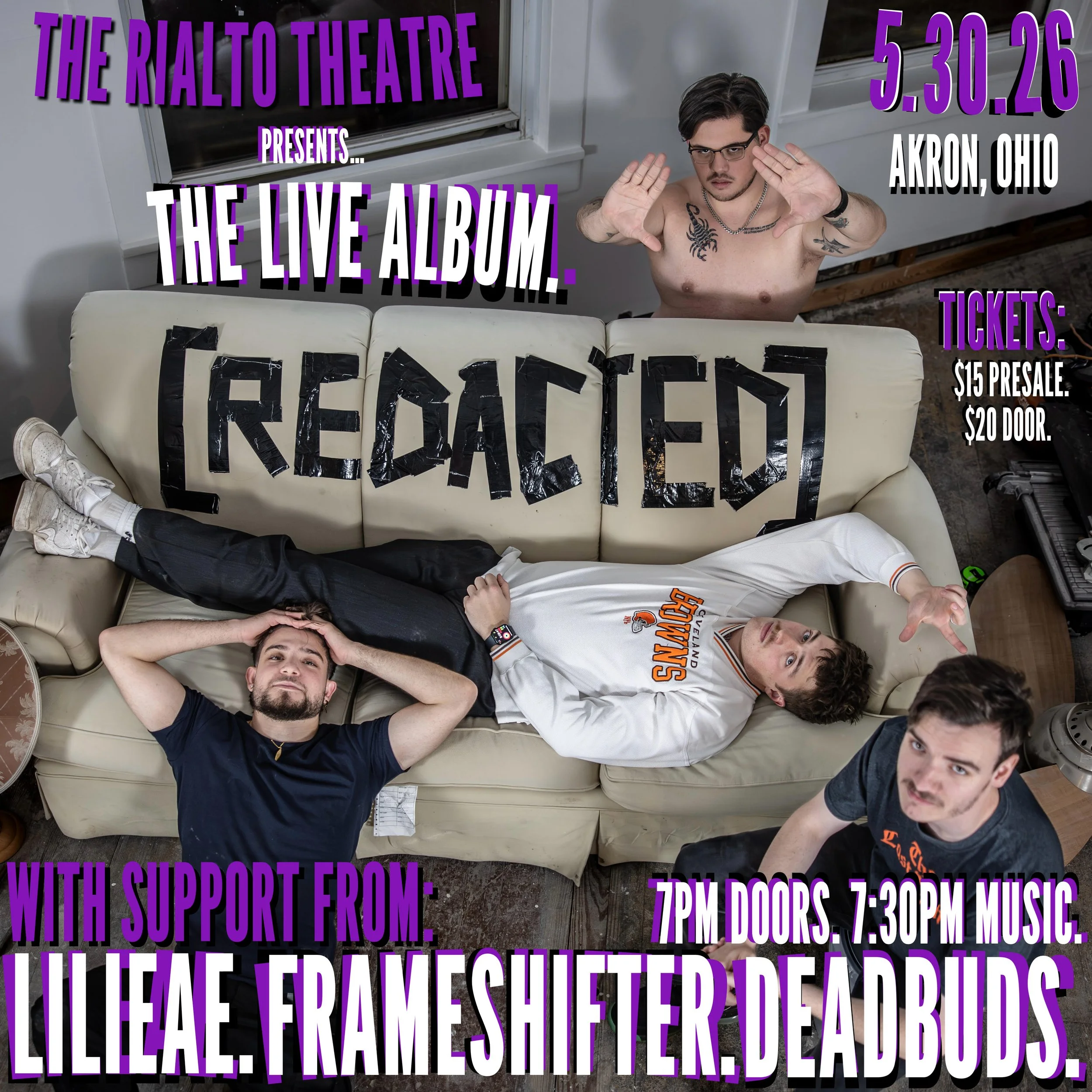 REDACTED / LILIEAE / FRAMESHIFTER / DEADBUDS - 05/30/2026 