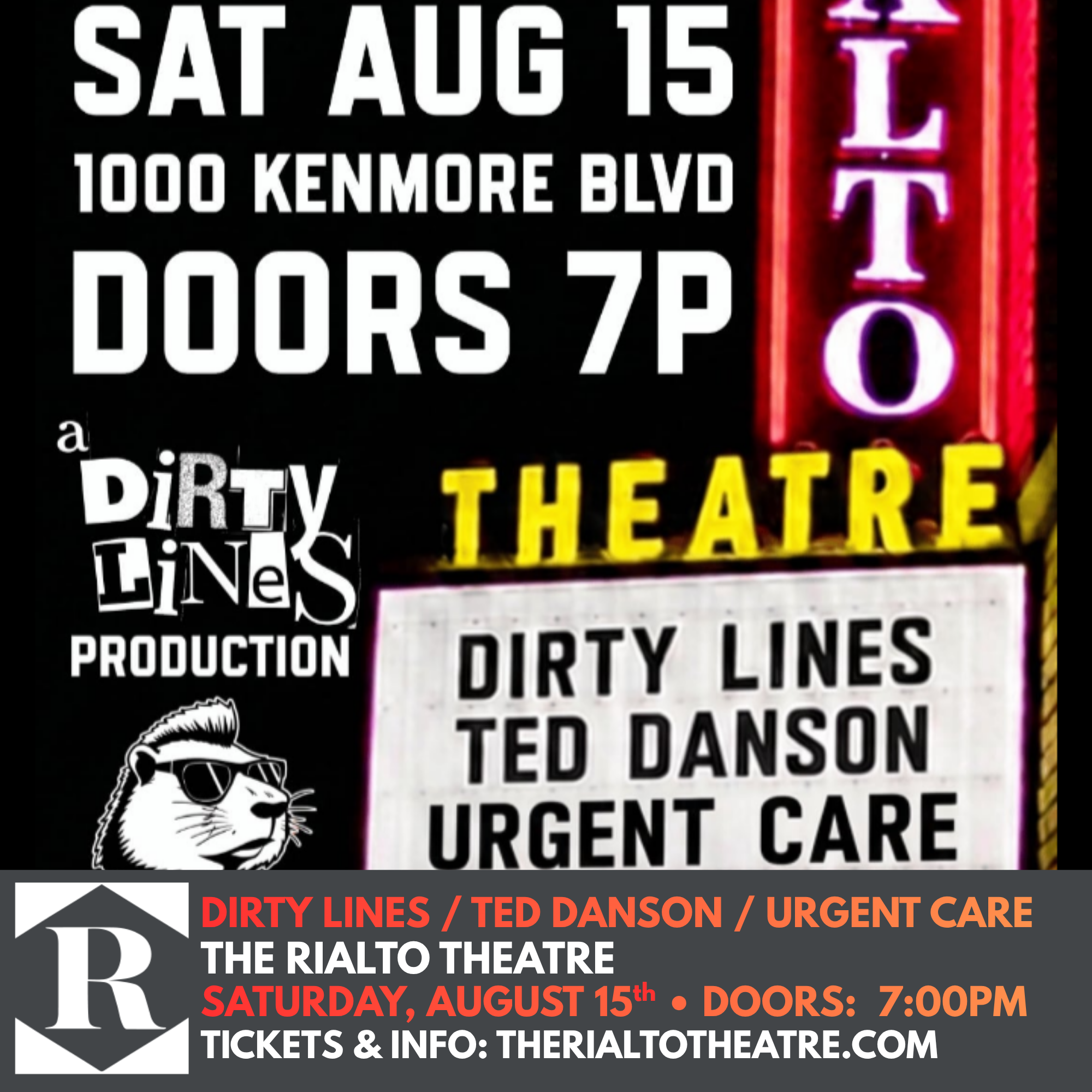 Dirty Lines / Ted Danson / Urgent Care - 08/15/2026 