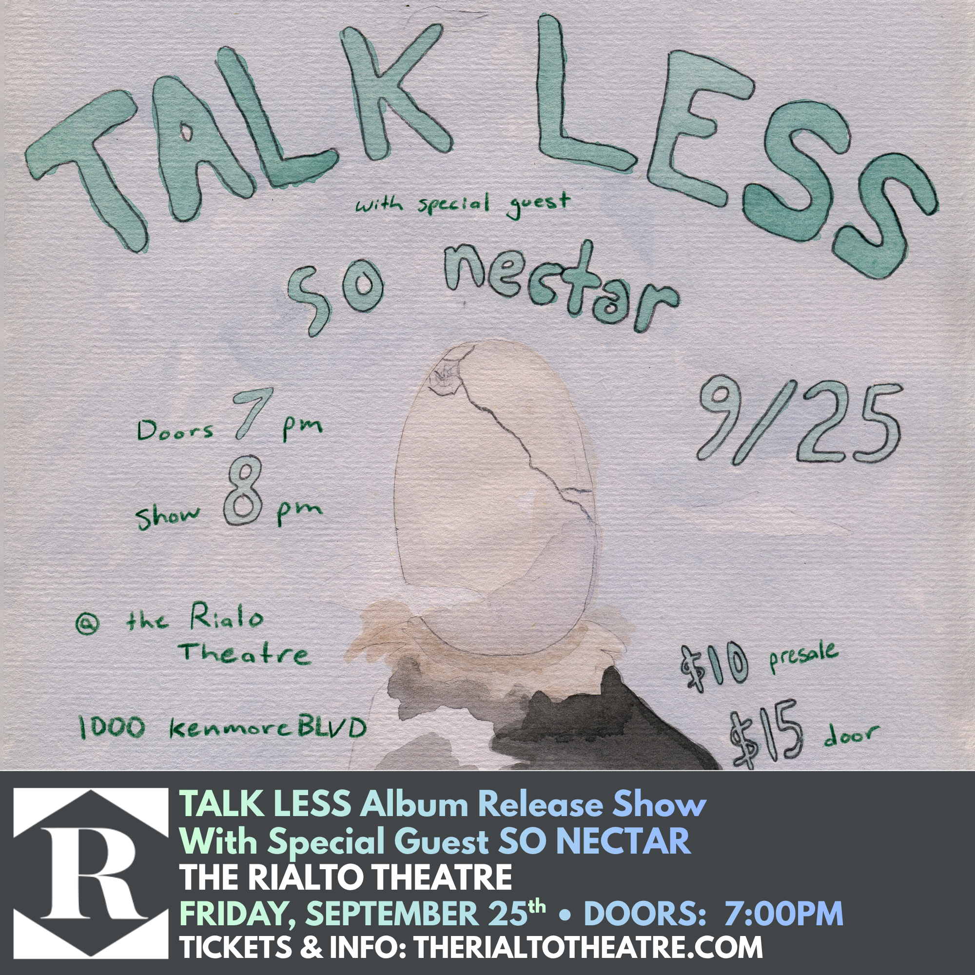 Talk Less Album Release Show with Special Guest So Nectar - 09/25/2026 