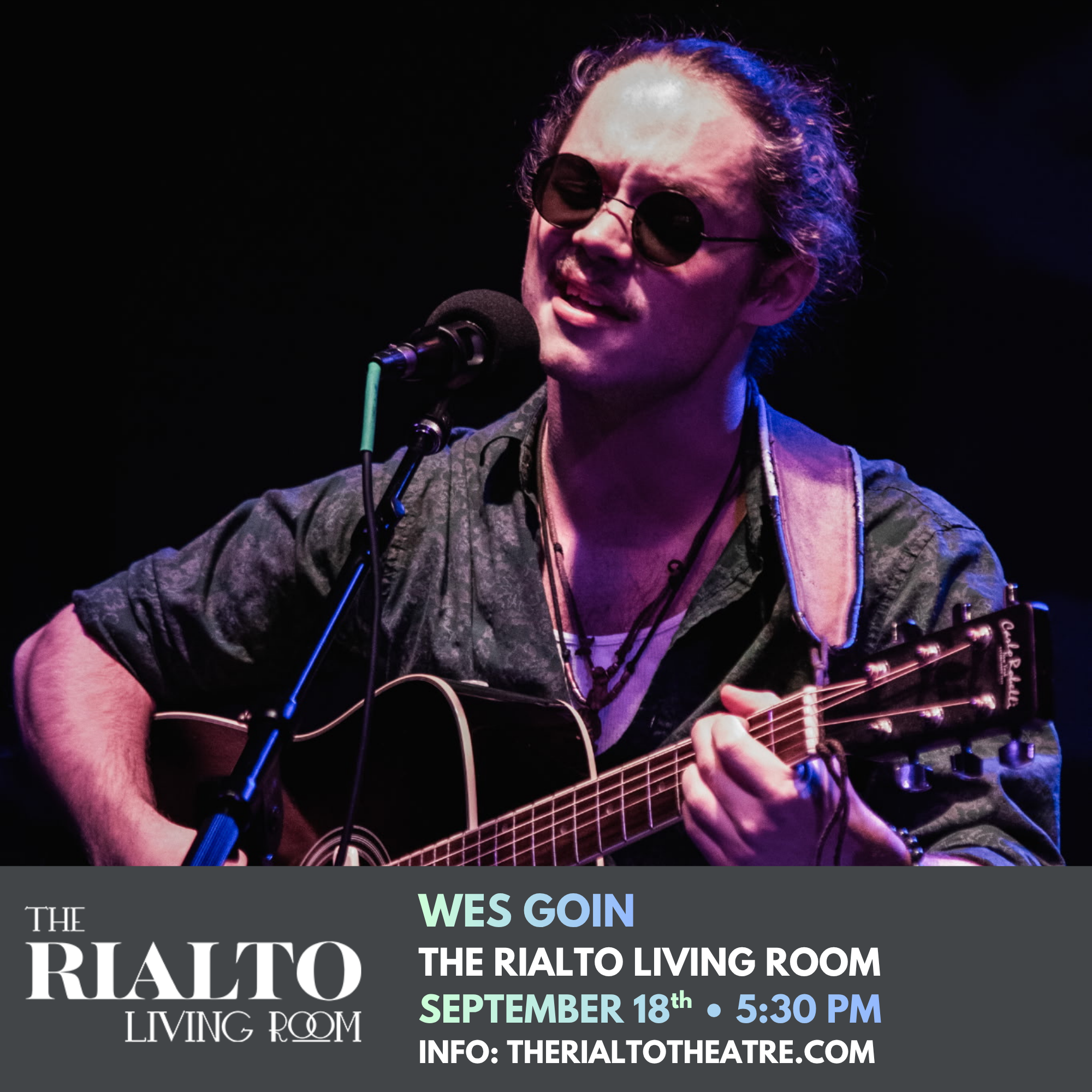 Wes Goin in The Rialto Living Room - 09/18/2026 