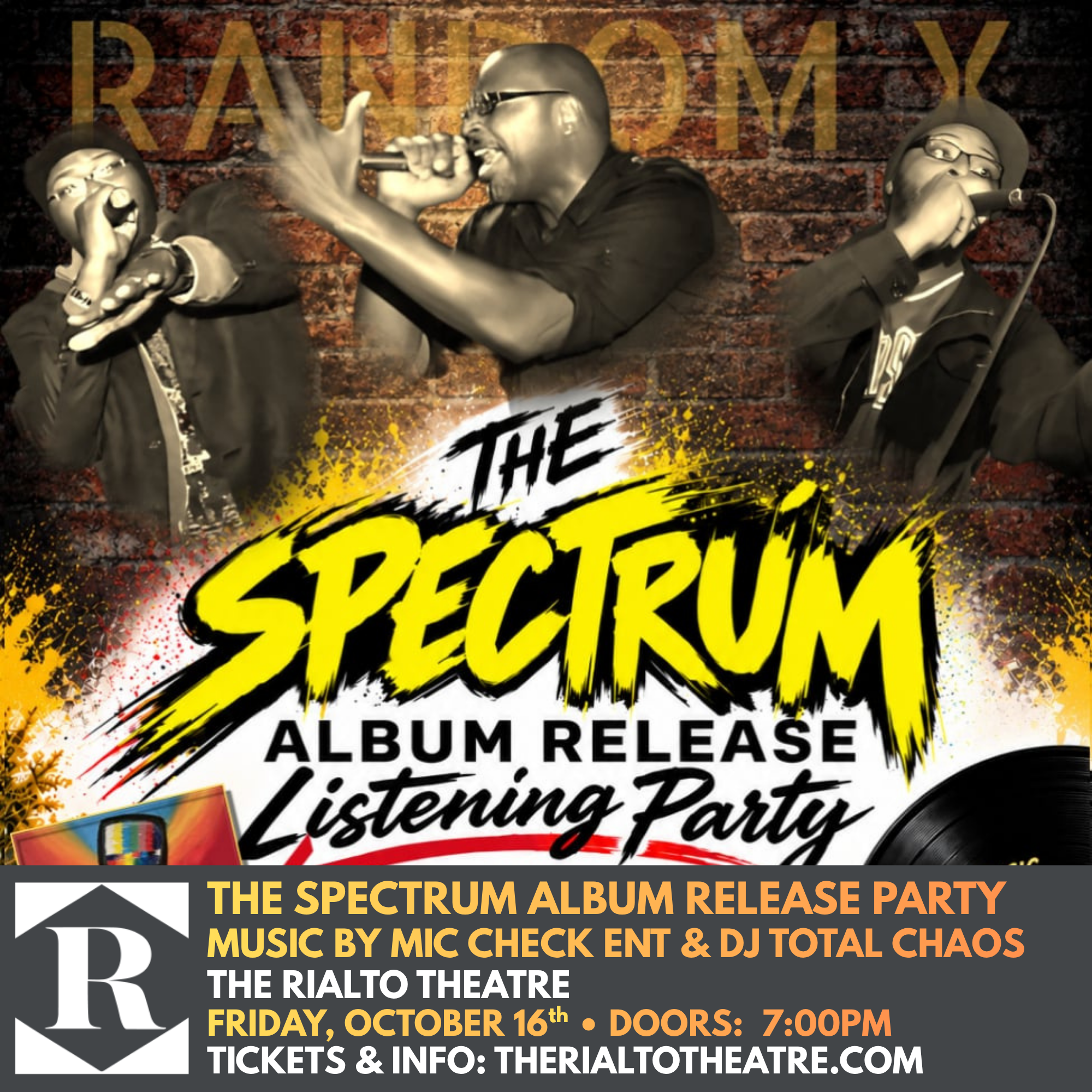 The Spectrum Album Release Listening Party Music By Mic Check Entertainment &amp; Total Chaos - 10/16/2026 