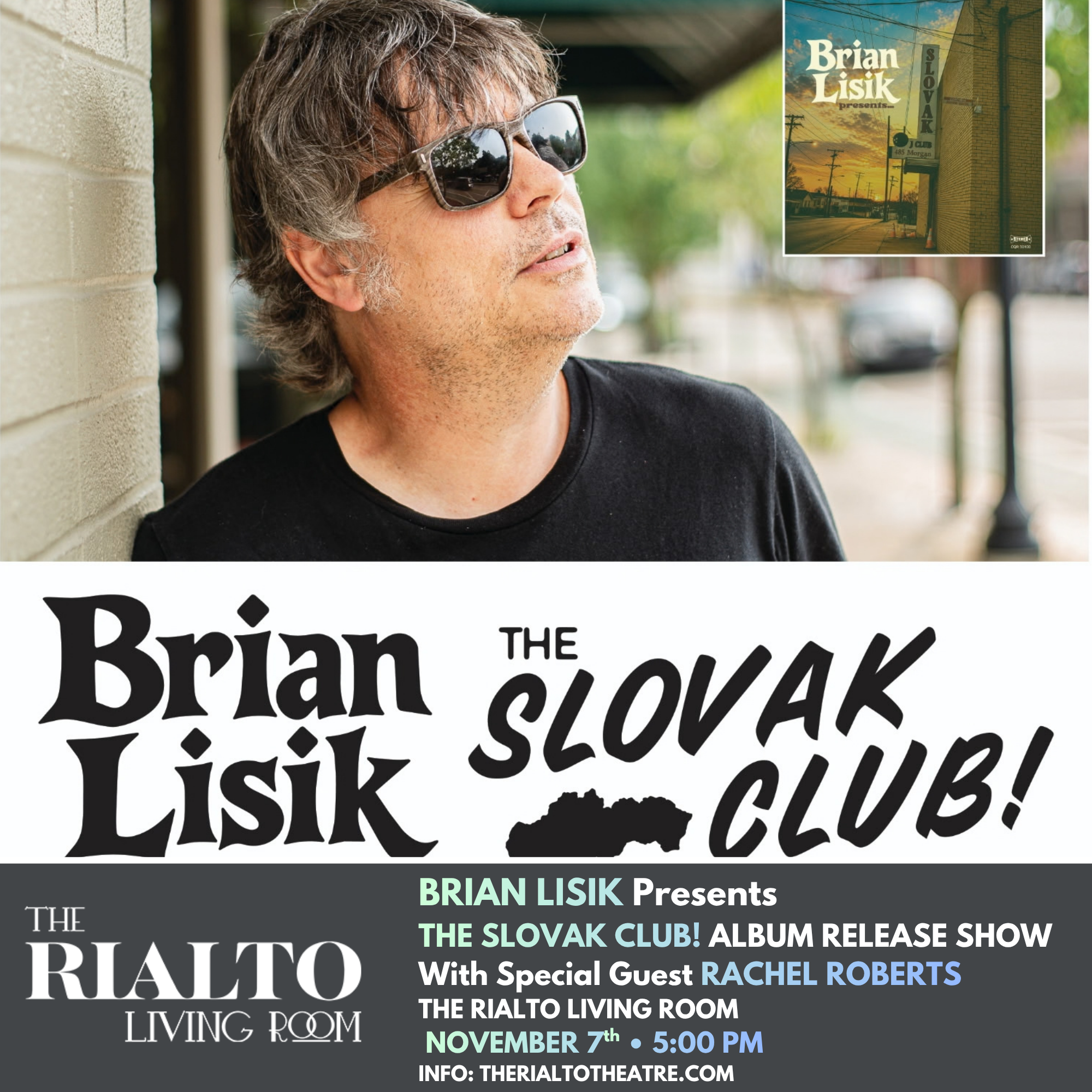 Brian Lisik Presents The Slovak Club! Album Release Show with Rachel Roberts - 11/07/2026 