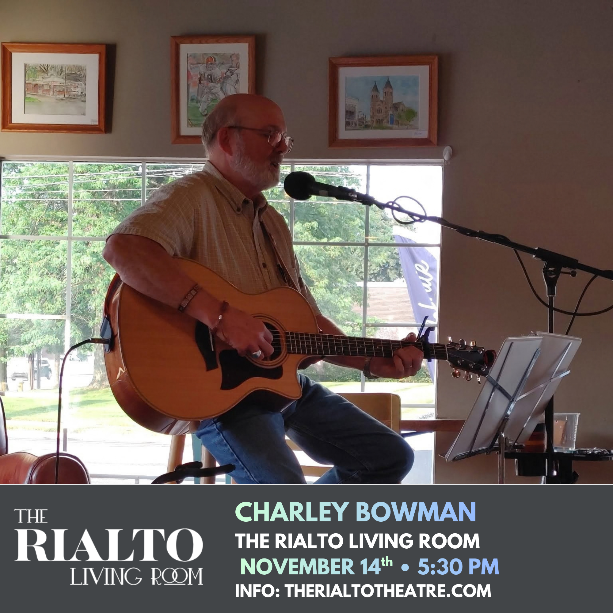 Charley Bowman in The Rialto Living Room - 11/14/2026 