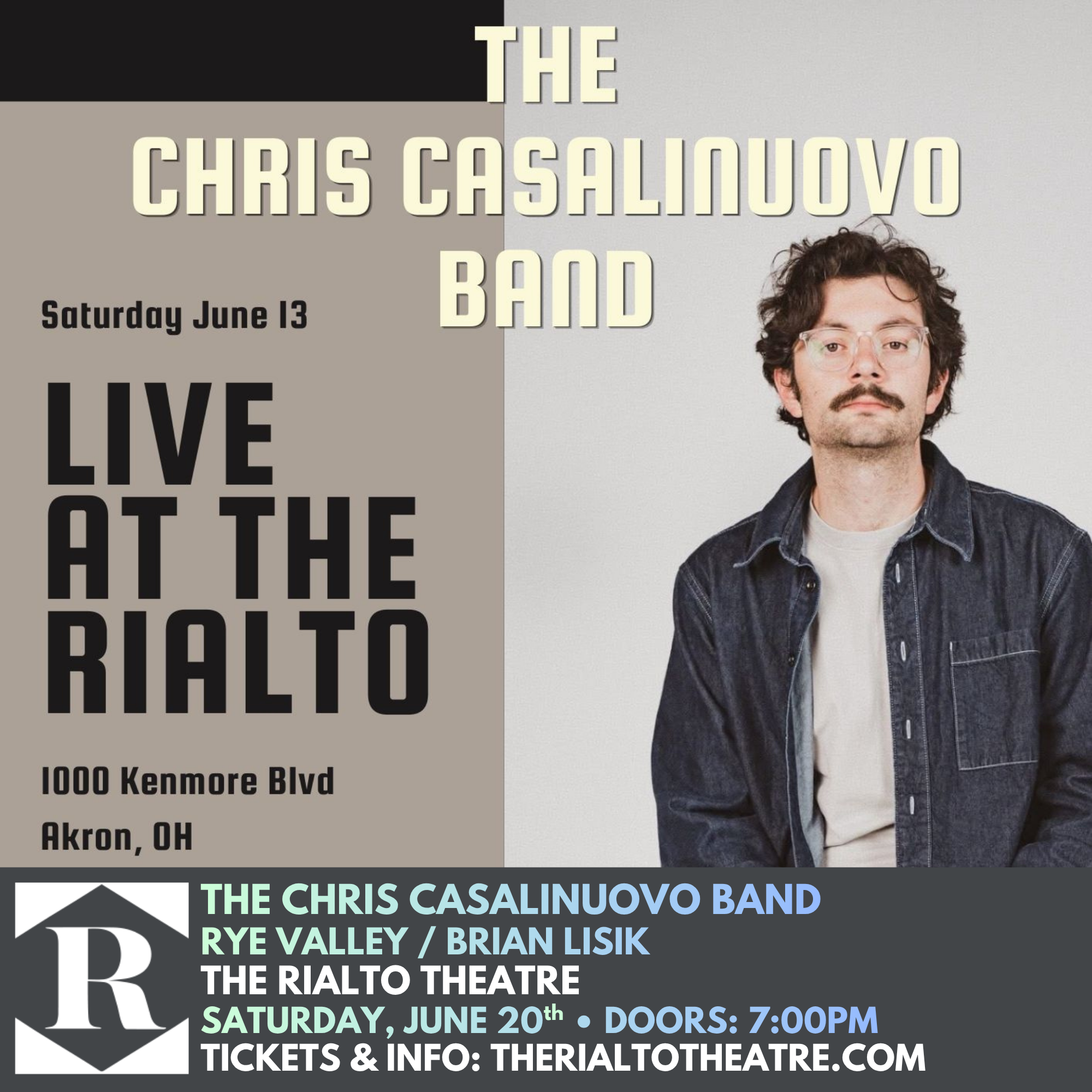THE CHRIS CASALINUOVO BAND / RYE VALLEY / BRIAN LISIK - 06/13/2026