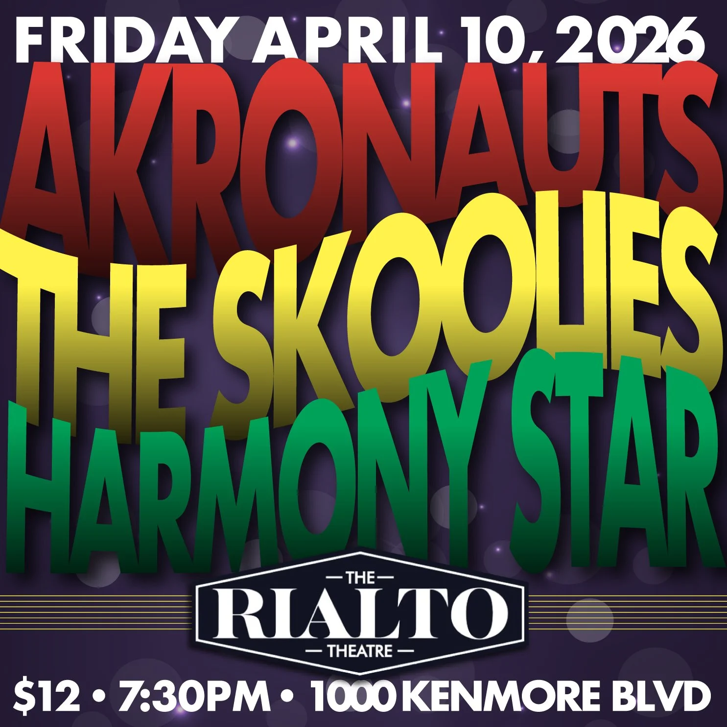 AKRONAUTS / HARMONY STAR / THE SKOOLIES - 04/10/2026