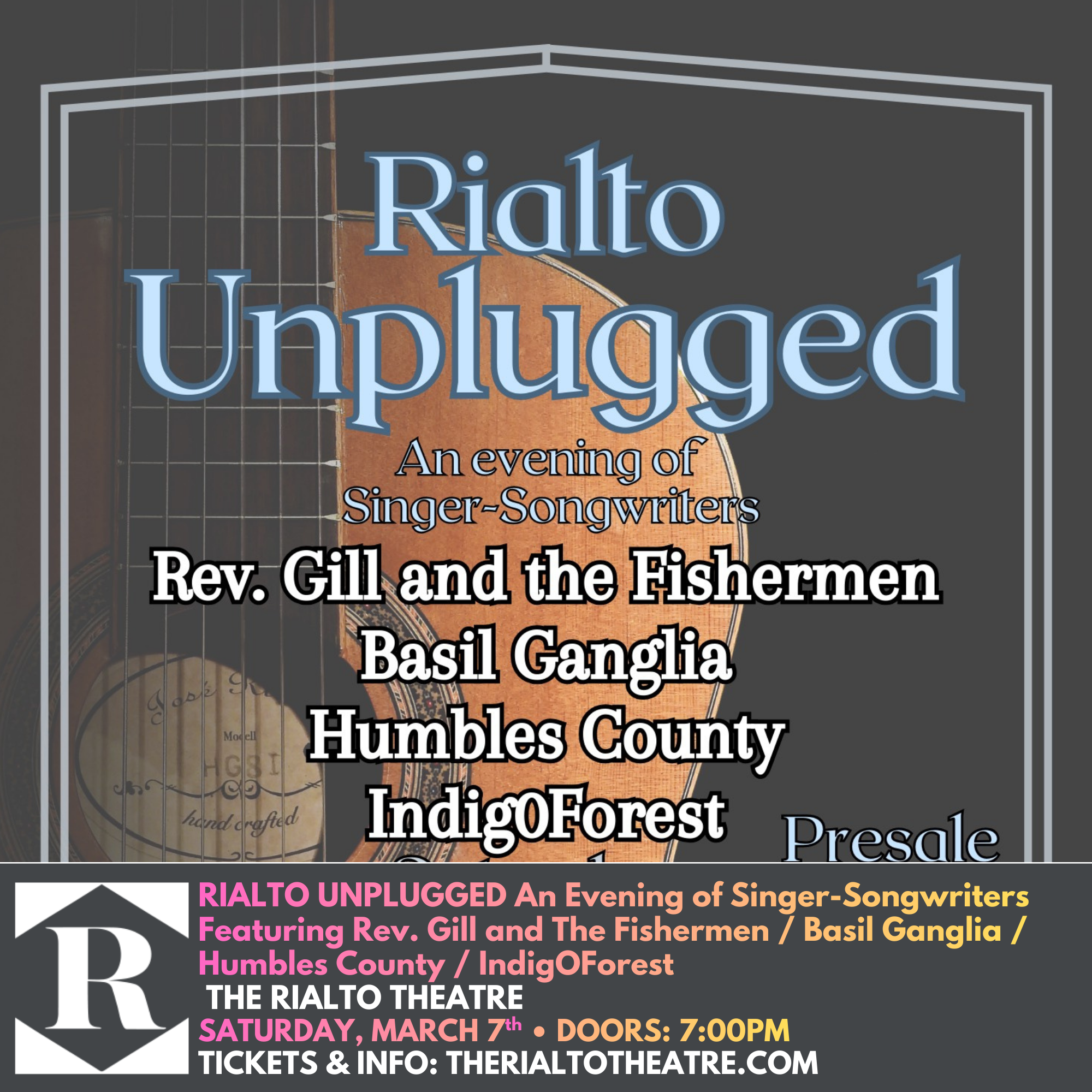 REV. GILL AND THE FISHERMEN / BASIL GANGLIA / HUMBLES COUNTY / INDIGOFOREST - 03/07/2026