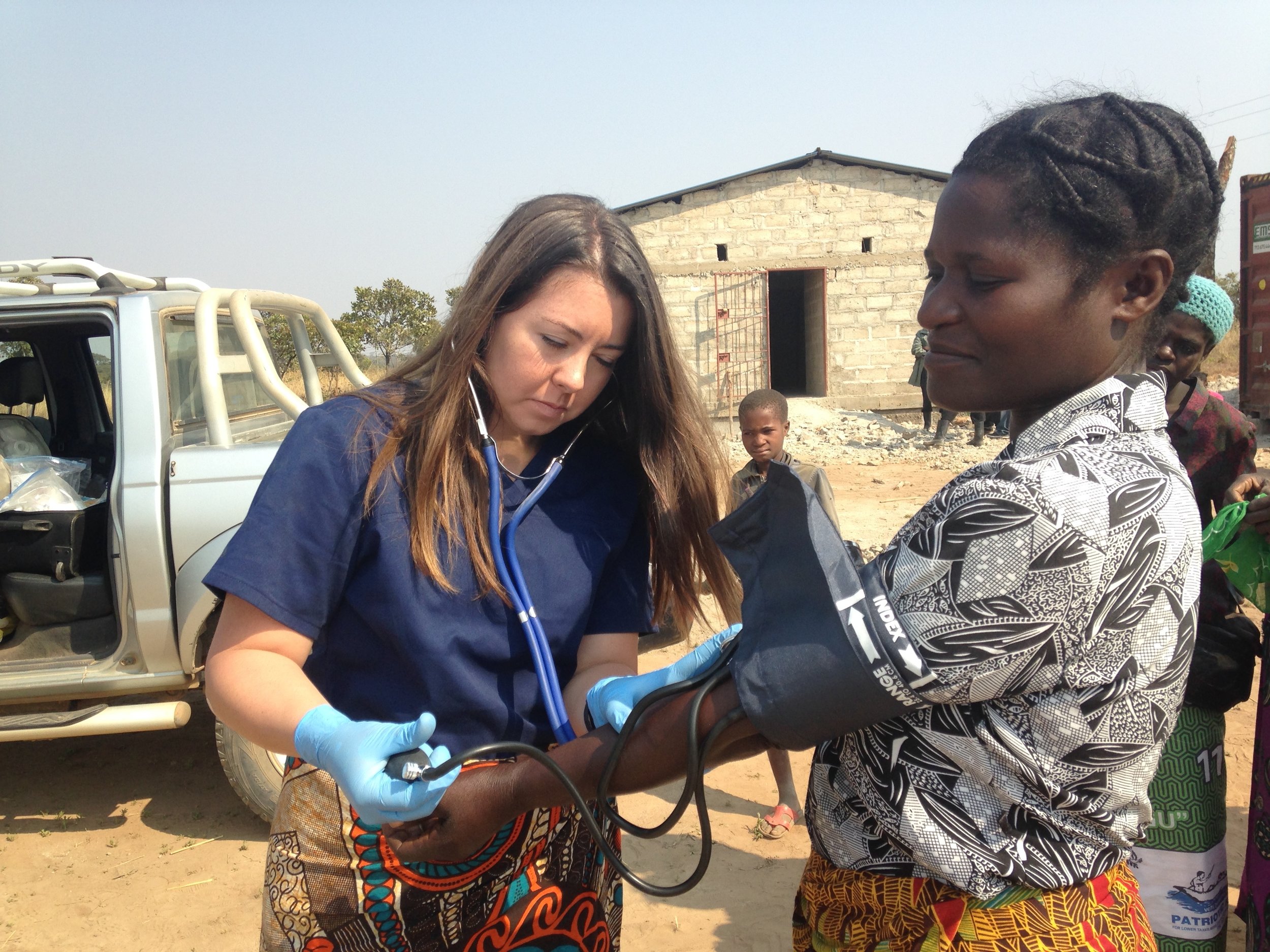 Nursing Student taking blood pressure