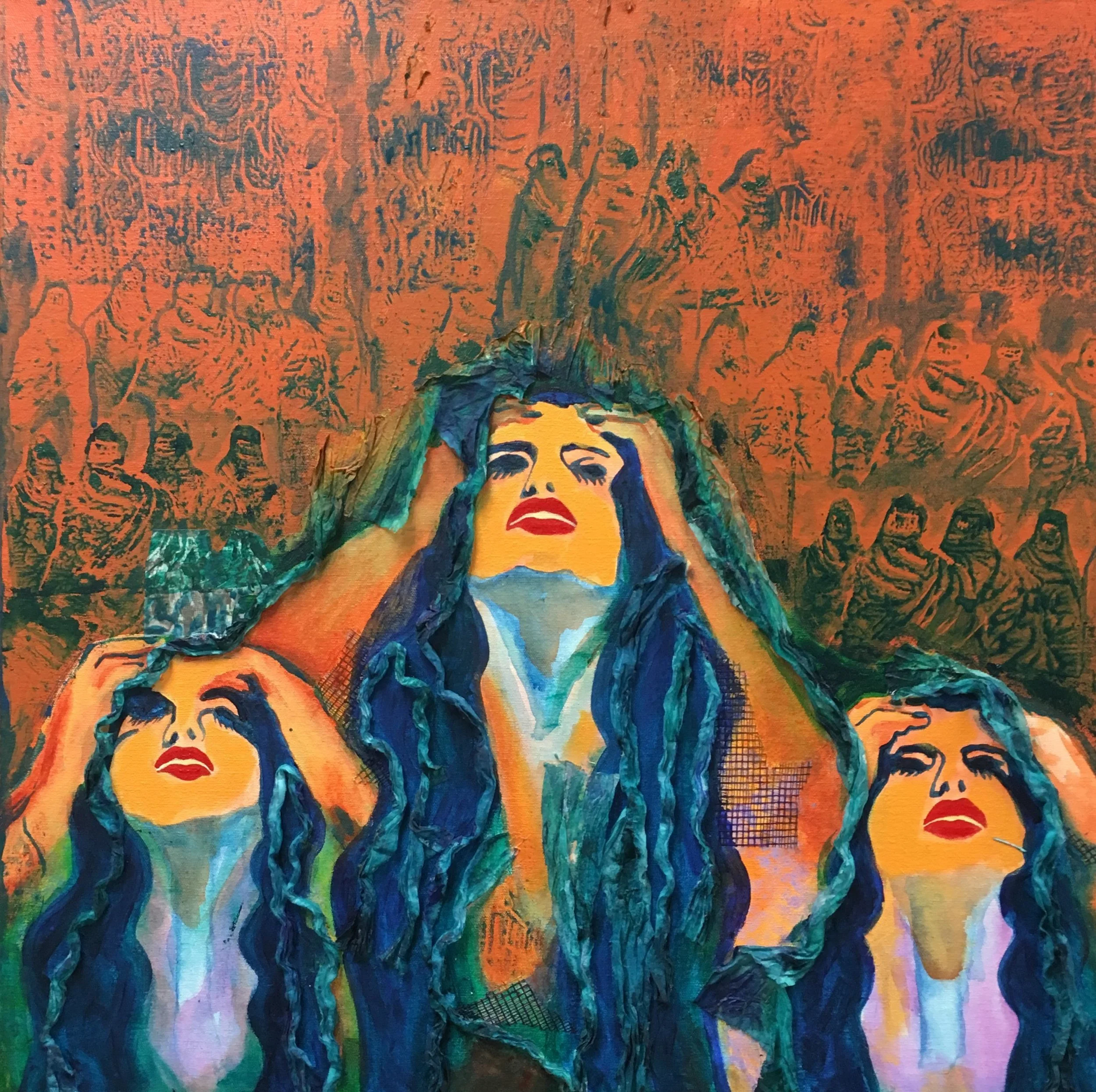  Reallyx3. 24x24 Mixed media on canvas  $900 