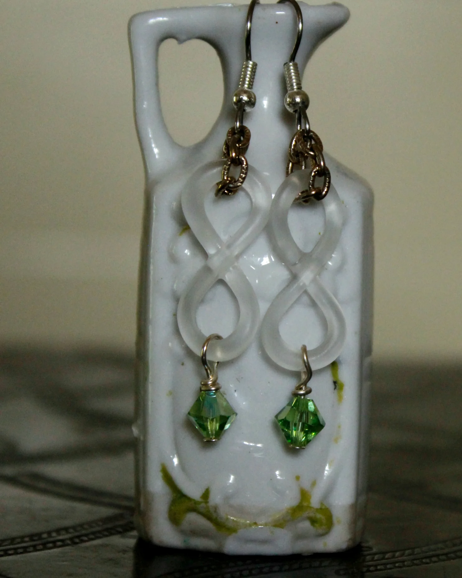 Infinity Green Earrings