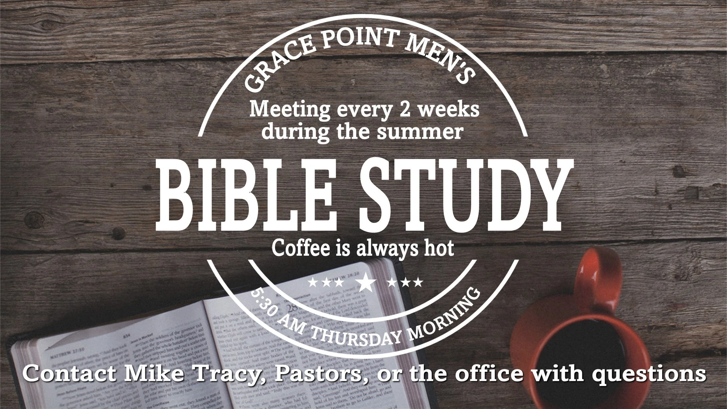 Thursday morning men's Bible study