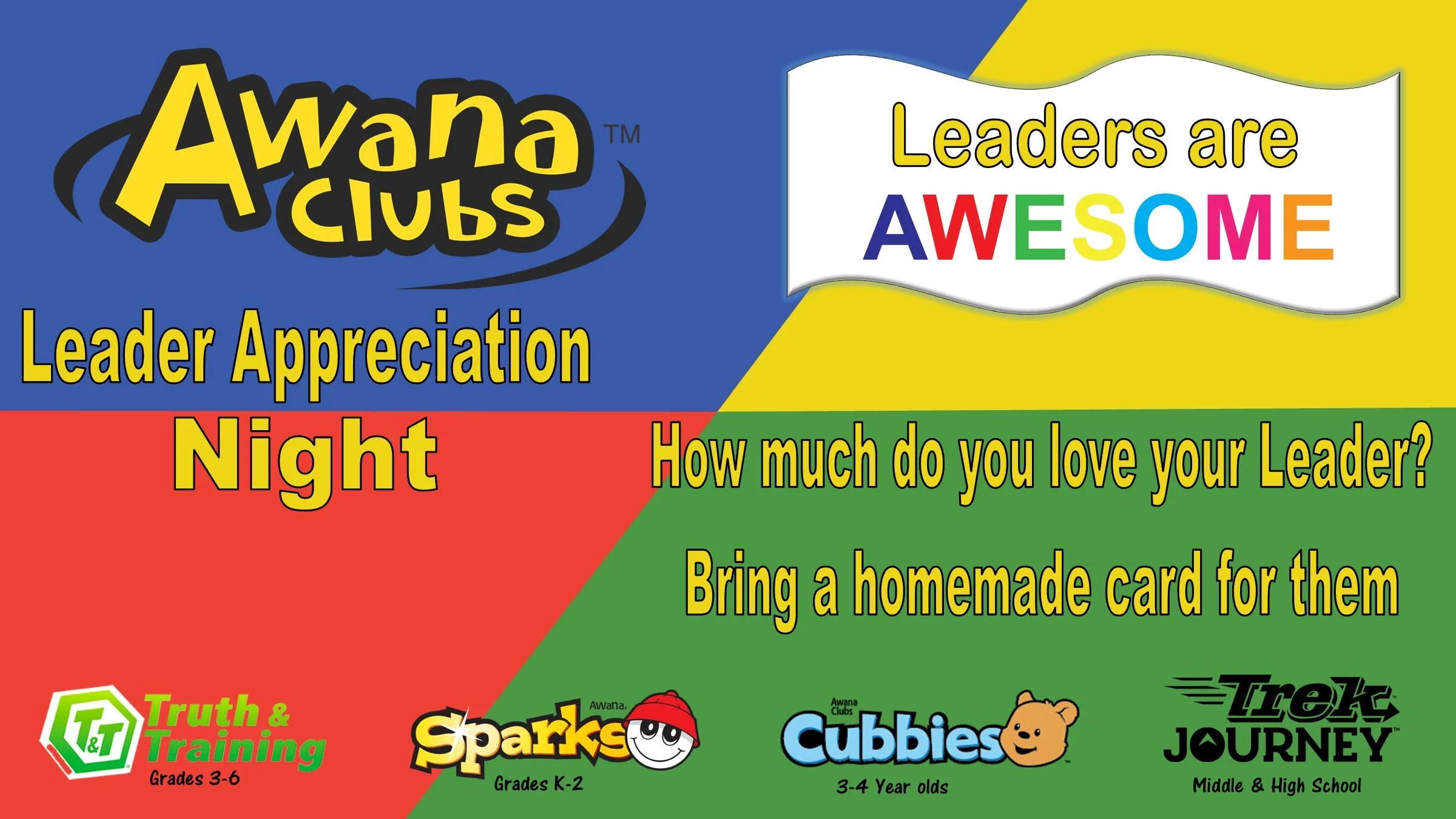 AWANA: Leader Appreciation Night