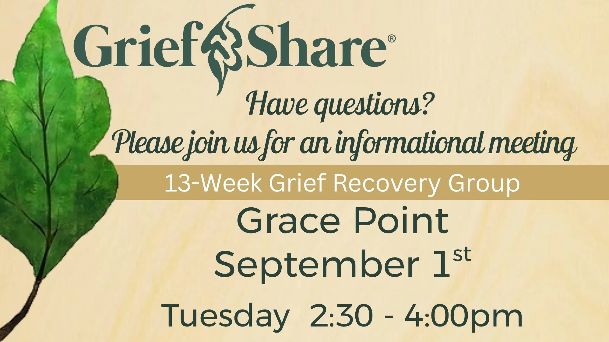 GriefShare - Introductory Meeting