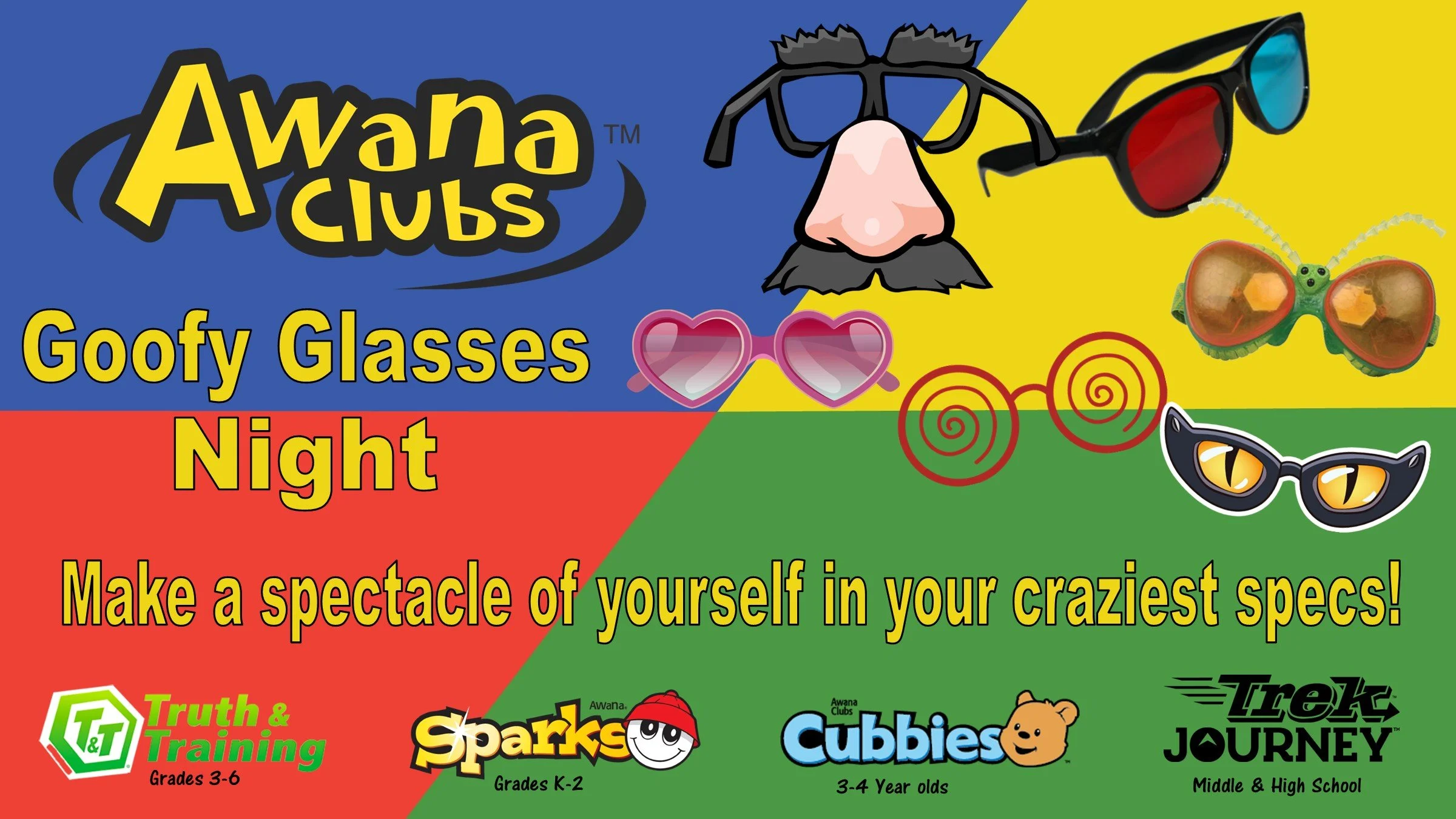 Awana Goofy Glasses Night