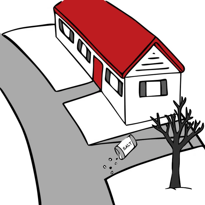 For sloped driveways please spread salt or other abrasives to prevent slick working conditions.