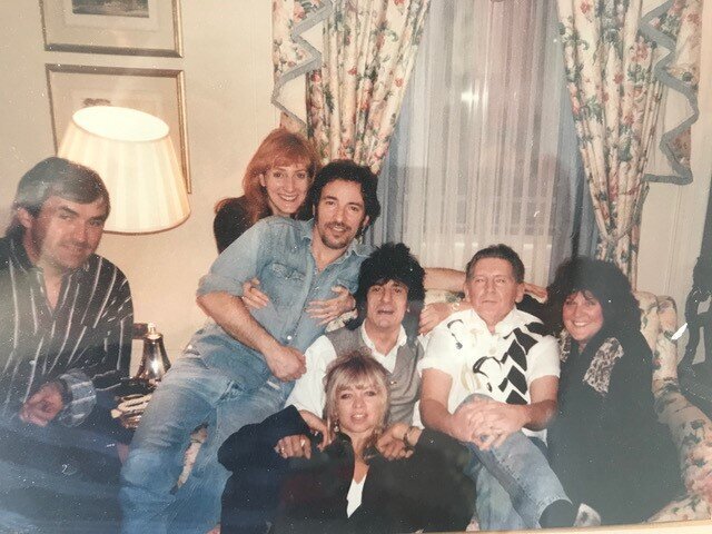 In London for a TV show with Jerry Lee Lewis, also pictured Bruce Springsteen and his wife Patti , Ronnie Wood and his Ex wife Jo and Kerry lee Lewis