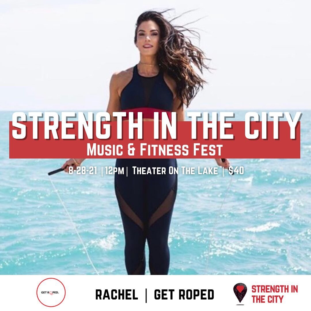 JOIN ME AT THE @strengthinthecity FITNESS AND MUSICAL FESTIVAL! 
.
WHEN: SAT AUGUST 28th&hellip;i will be teaching my signature 45 min Get Roped&trade;️ class at 12PM. 
.
WHERE: Lakefront Green @ Theater on the lake! 
.
Price: $40 for access to the f