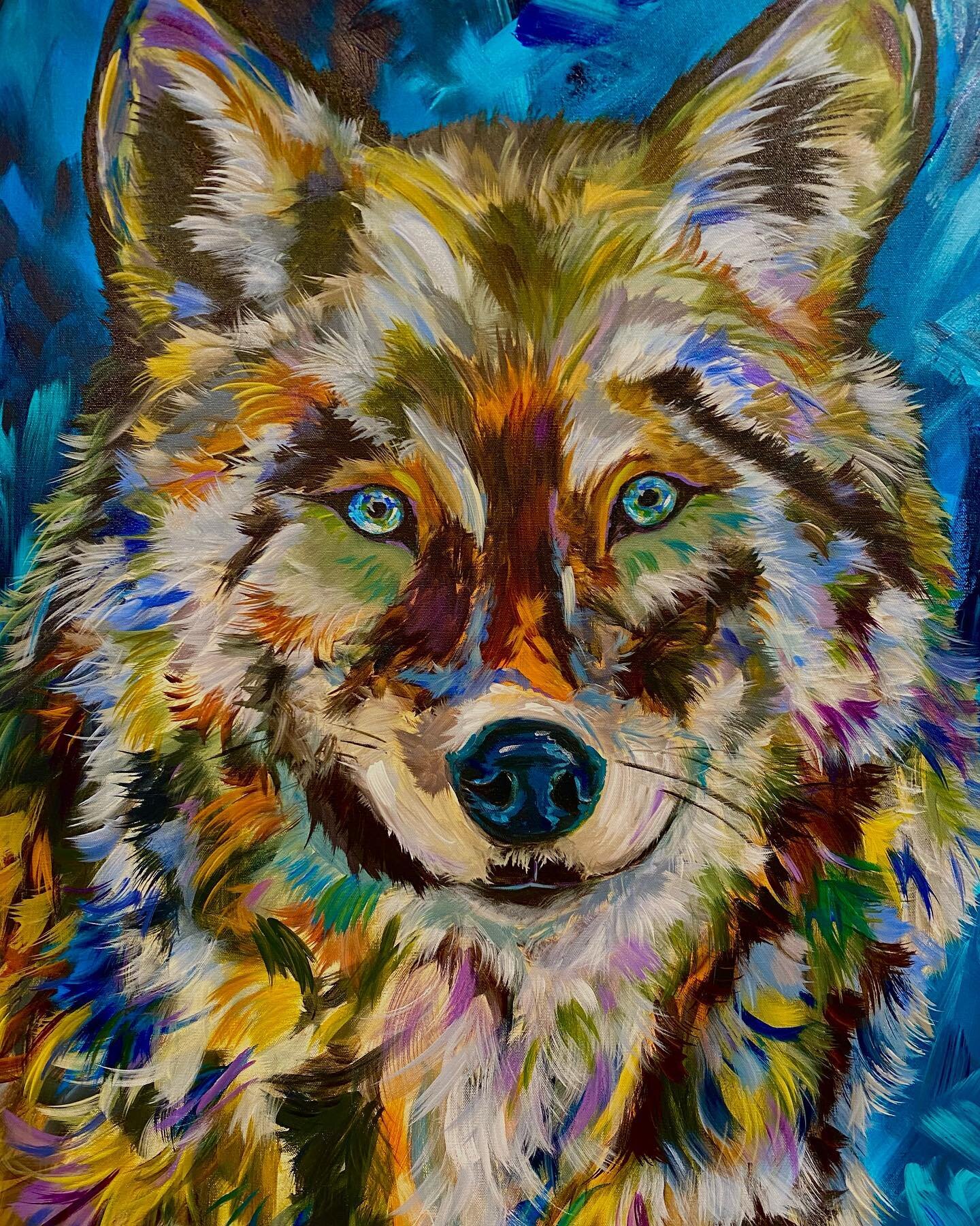 Wolves on the move. #wolf  #animals #painting #artwork #interiordesign #art #wolves #soulfulart #lindaisrael #onetowatch #colorfulart #contemporaryart #contemporarypainting #wildlife #wolves
