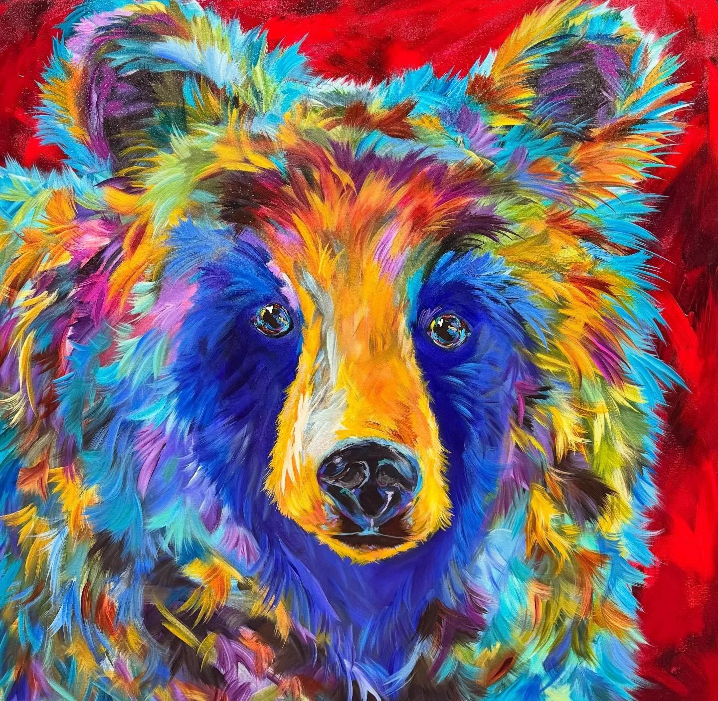 “Where’s Waldo?” 48”x 48” . Showing at Smith Klein Gallery Boulder, Colorado.
#bearpainting #art #bears #painting #paint #inspirational #paintwithlove #paintwithcolor #wldlifepainting #natureinspired #lindaiarael #heart