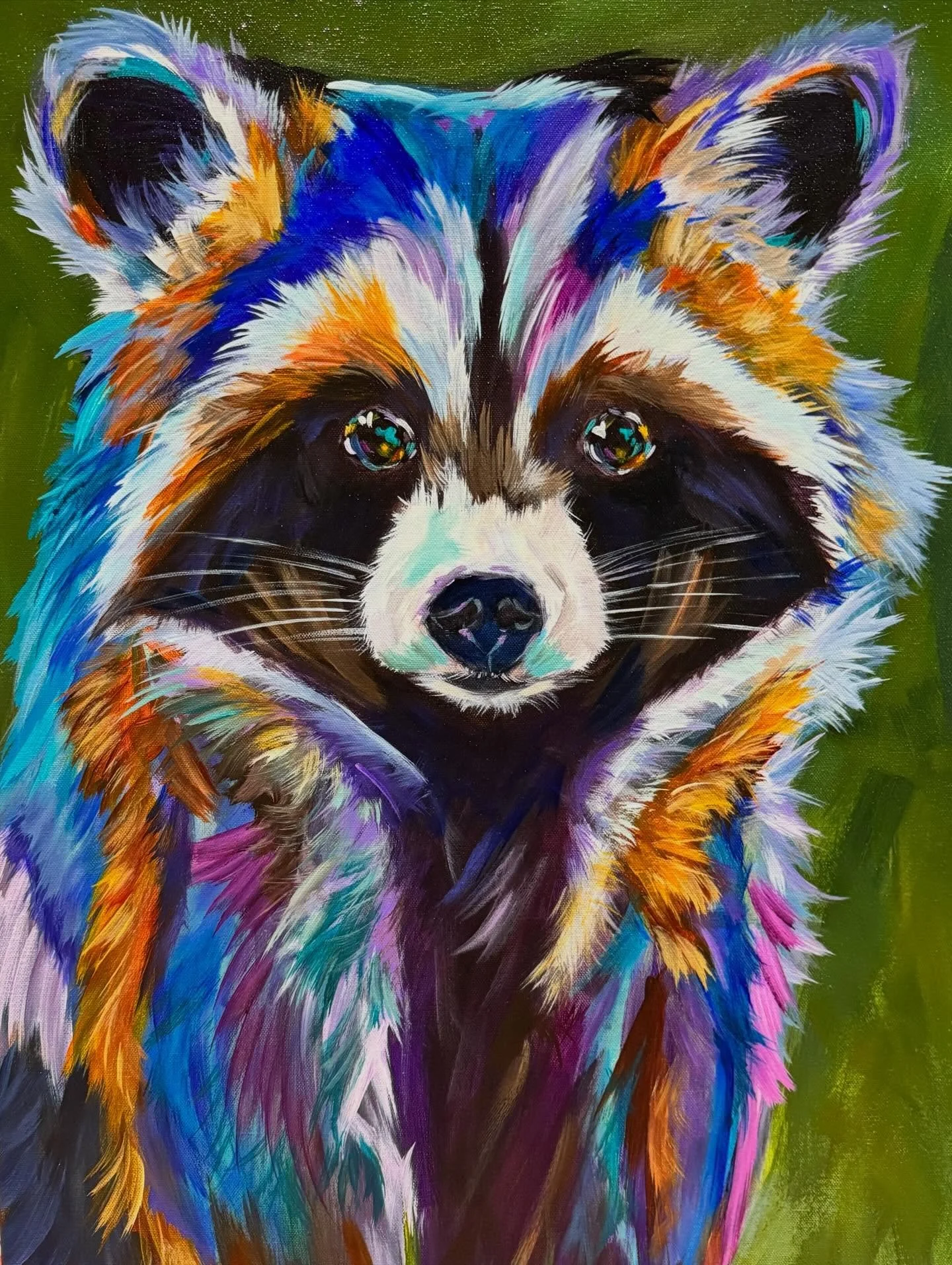 &ldquo;Night Rascal&rdquo; 36&rdquo;x 18&rdquo; #raccoons #raccoon #painting #art #artwork
