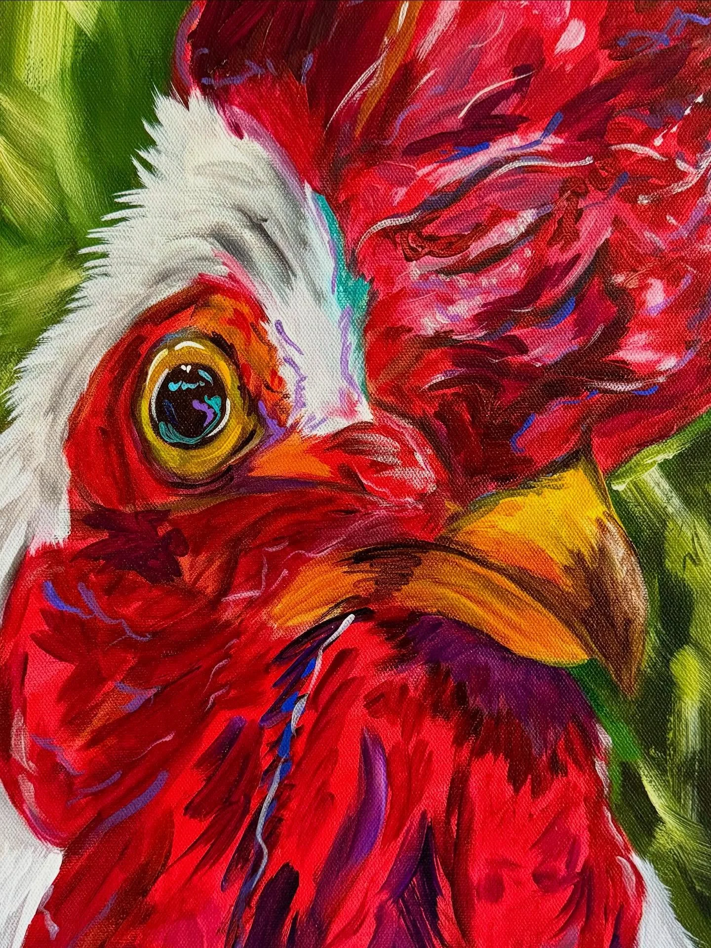 &ldquo;Sir Crows Alot&rdquo; 
#rooster #chickens #artwork #painting #funwithcolors #lovewhatyoudodowhatyoulove #art #lindaisrael