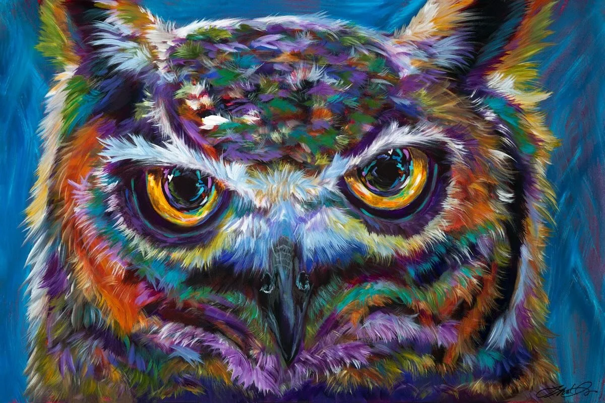 Owl Be Seeing You&hellip; 24&rdquo;x 36&rdquo; 
#owl #owlobsession #artwork #wildlifepainting #greathornedowl
