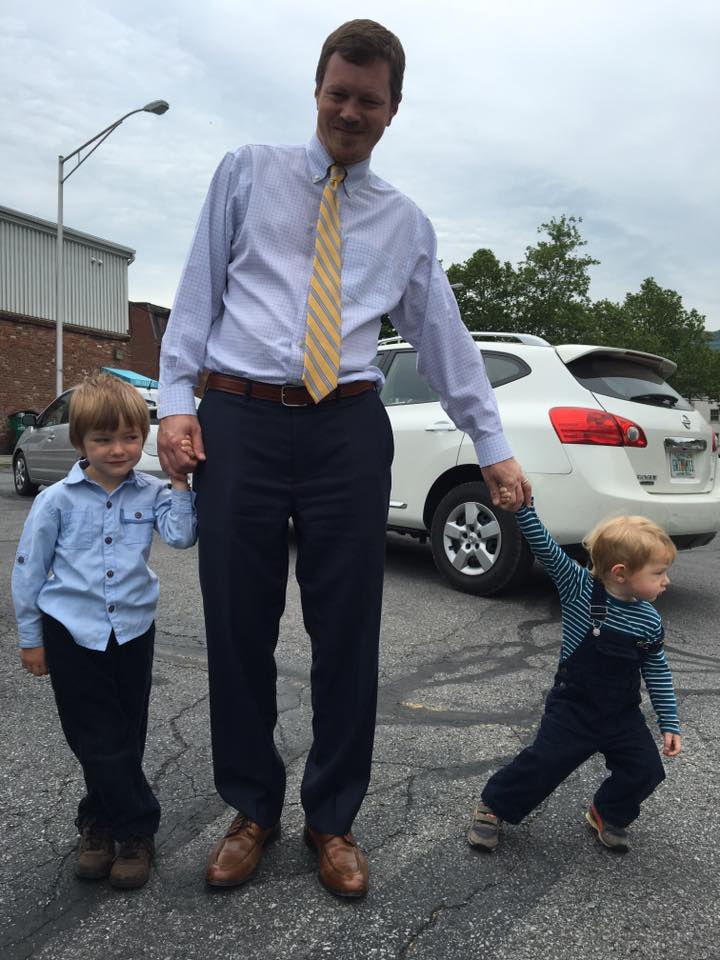 Catching up with the kids after work.